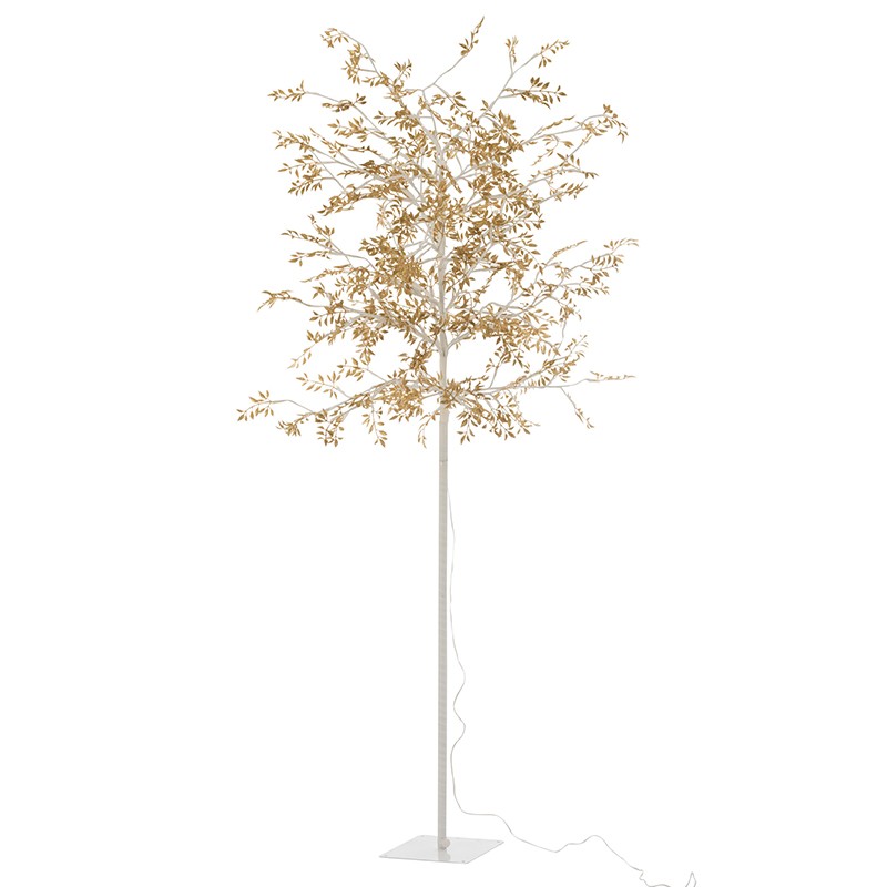 Arbre led feuilles paillettes or H180cm Arbre led feuilles paillettes or H180cm