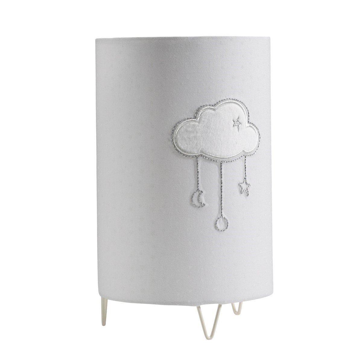Luminaire et détail nuage en coton gris Luminaire et détail nuage en coton gris