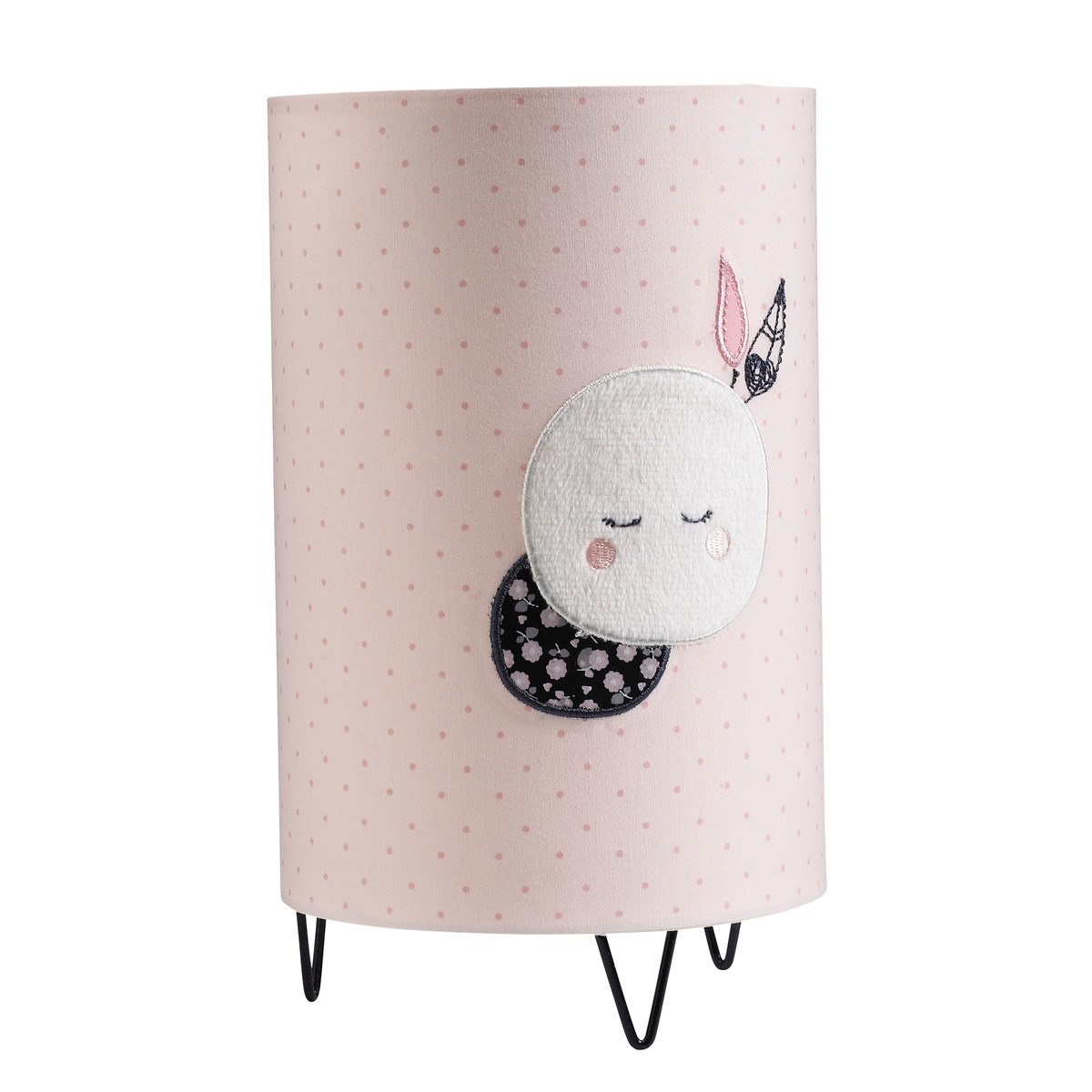 Luminaire détail lune en coton rose Luminaire détail lune en coton rose