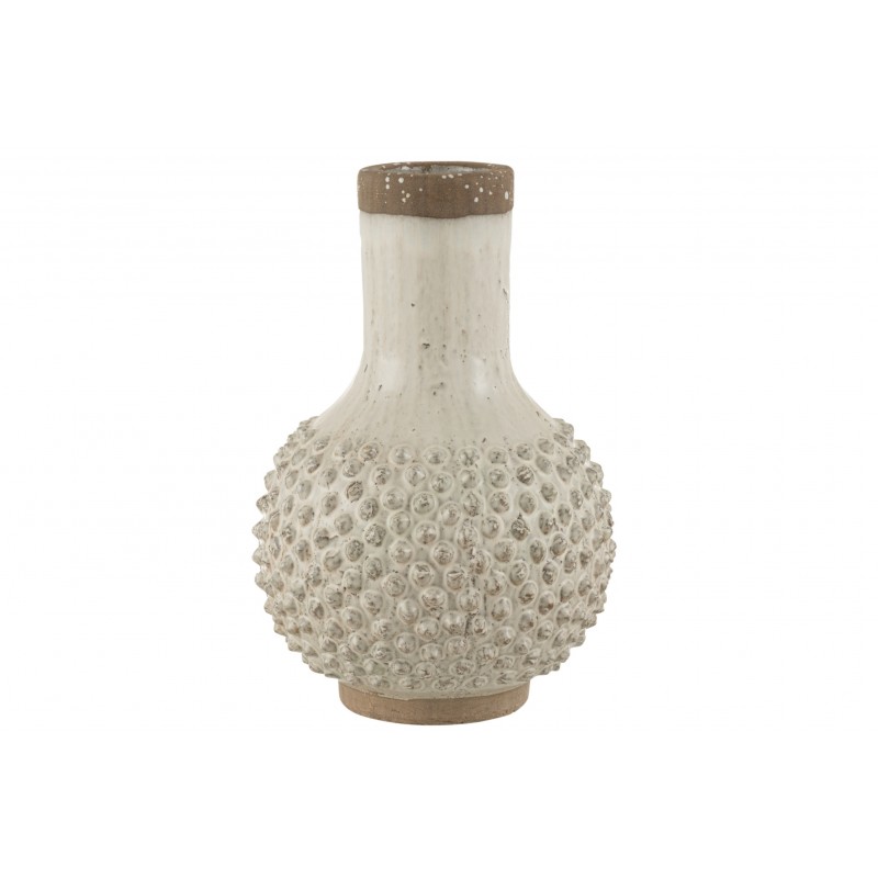 Vase long pointu céramique blanc/gris H45cm Vase long pointu céramique blanc/gris H45cm