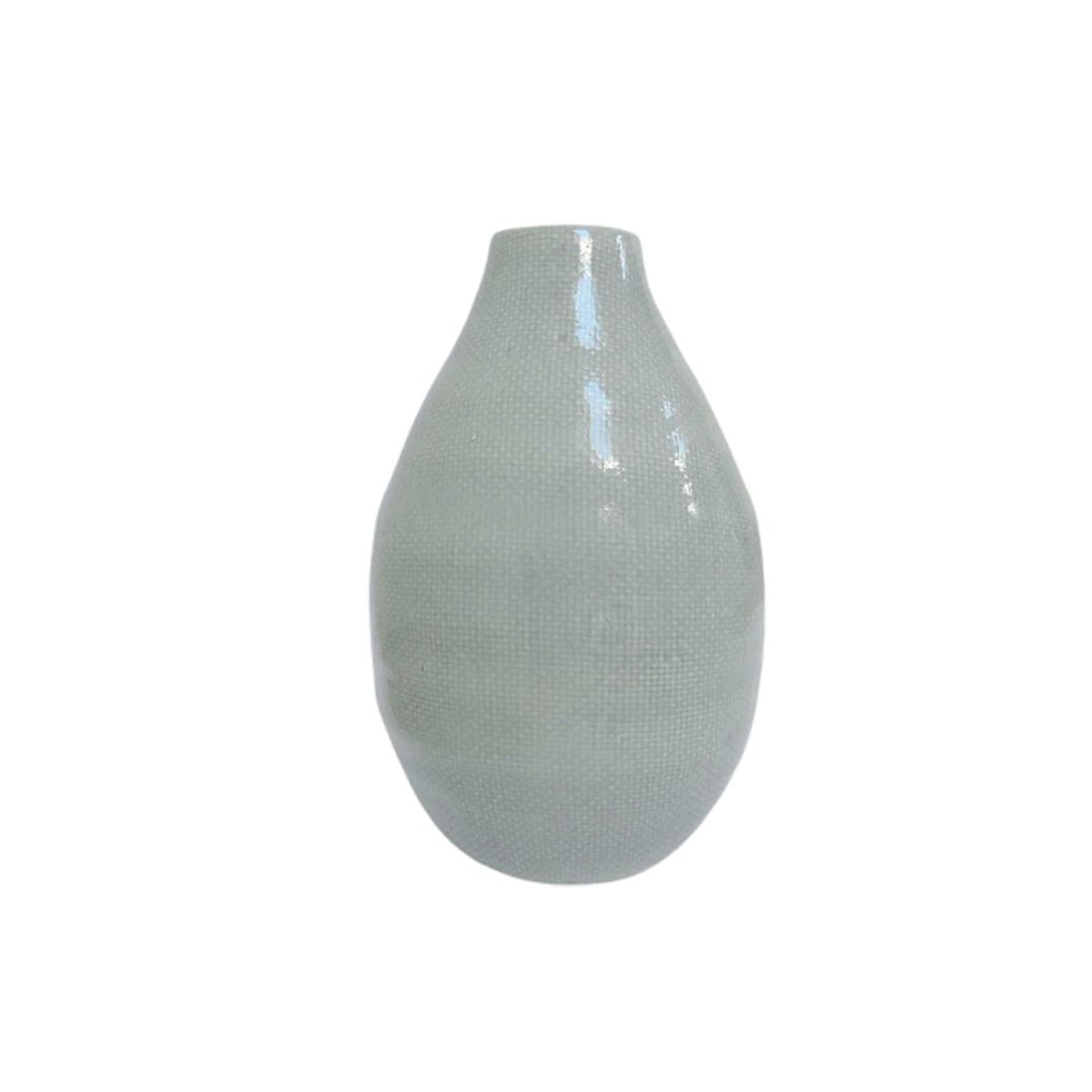 Vase en céramique craquelé vert