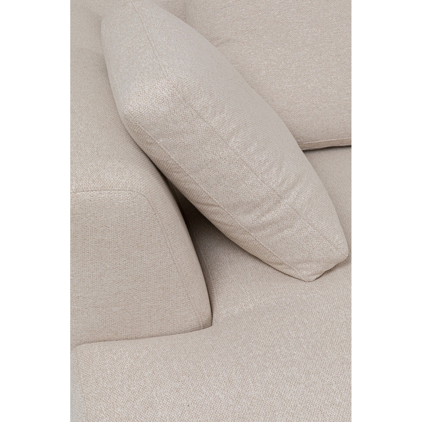 Canapé d'angle gauche 4 places en tissu crème - Vue supplémentaire 2