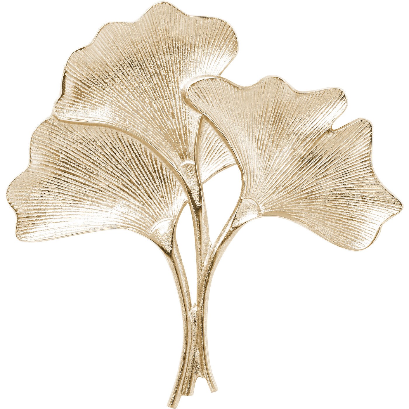 Déco murale feuilles de ginkgo en aluminium doré L38 Déco murale feuilles de ginkgo en aluminium doré L38