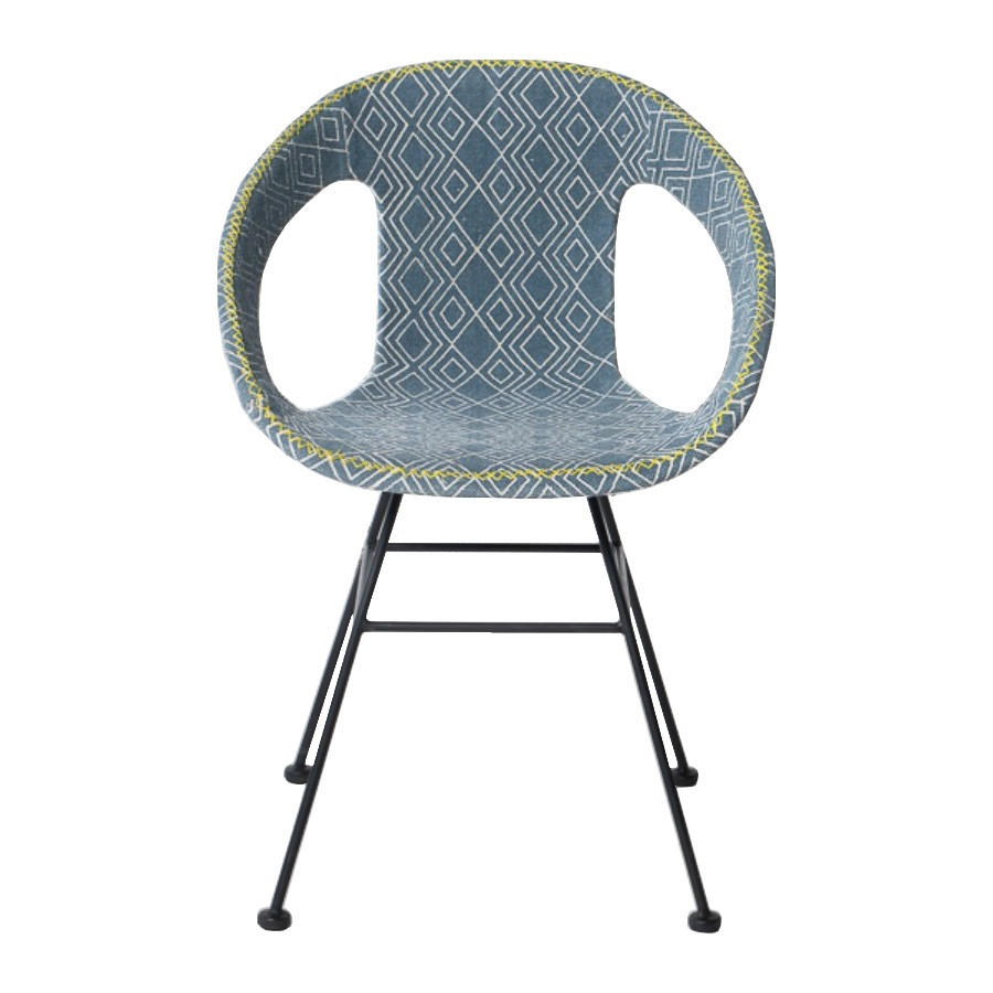 Chaise de repas coton bleu