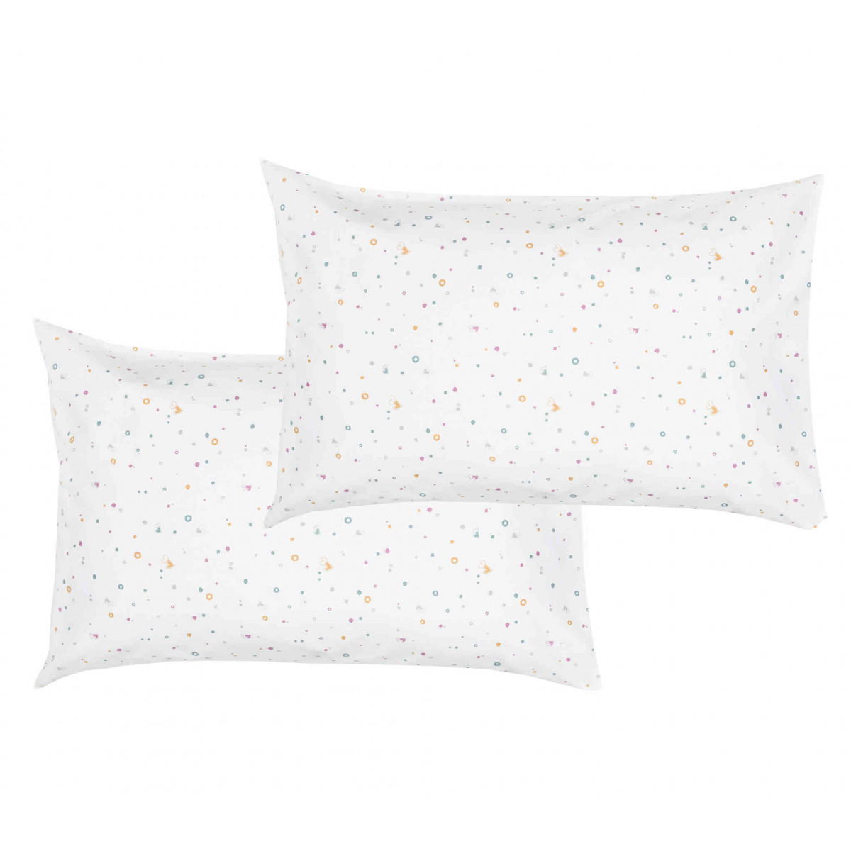 Taie d'oreiller bio mini coeurs (lot de 2) bébé Taie d'oreiller bio mini coeurs (lot de 2) bébé