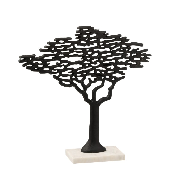 Arbre alu noir pied marbre blanc H56cm Arbre alu noir pied marbre blanc H56cm