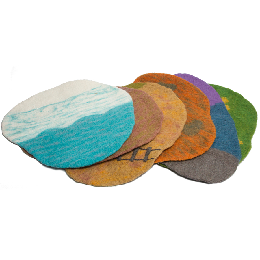 Tapis de paysage en laine feutrée - set de 6 Tapis de paysage en laine feutrée - set de 6