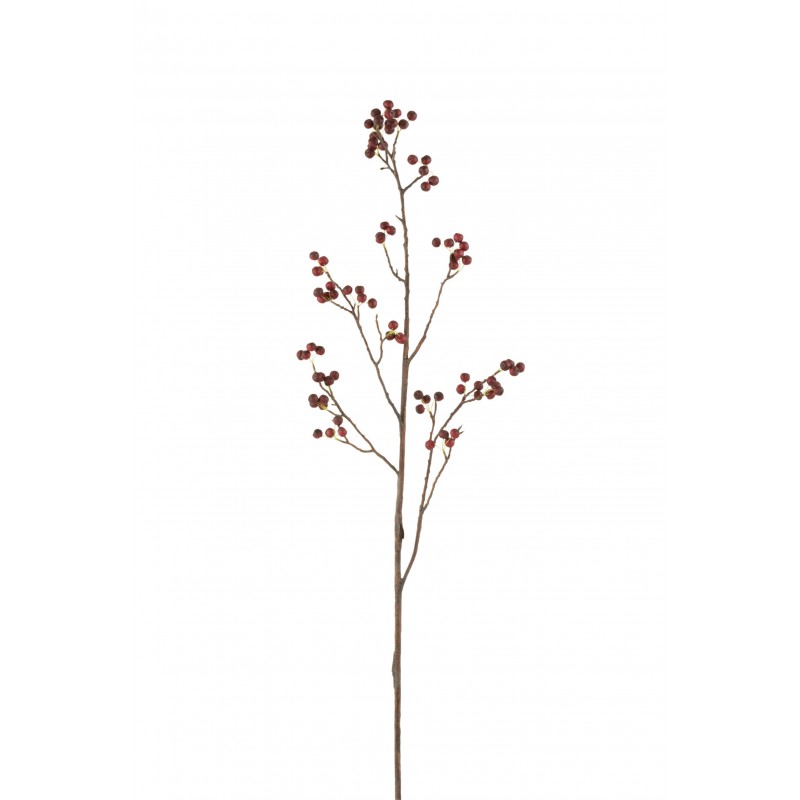 Branche baies fines plastique rouge/vert H132cm Branche baies fines plastique rouge/vert H132cm