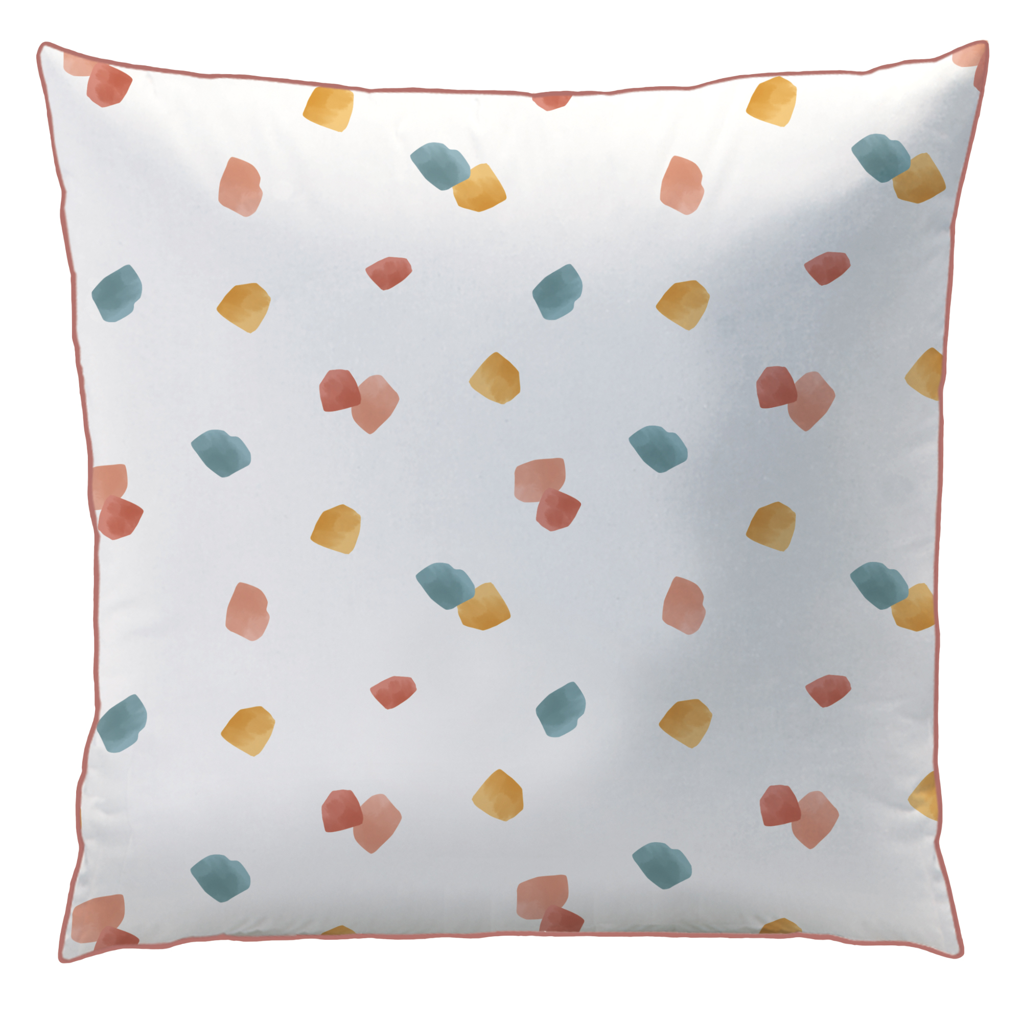 Set de 2 taies d’oreiller imprimées percale BIO Blanc, Orange 65x65cm Set de 2 taies d’oreiller imprimées percale BIO Blanc, Orange 65x65cm