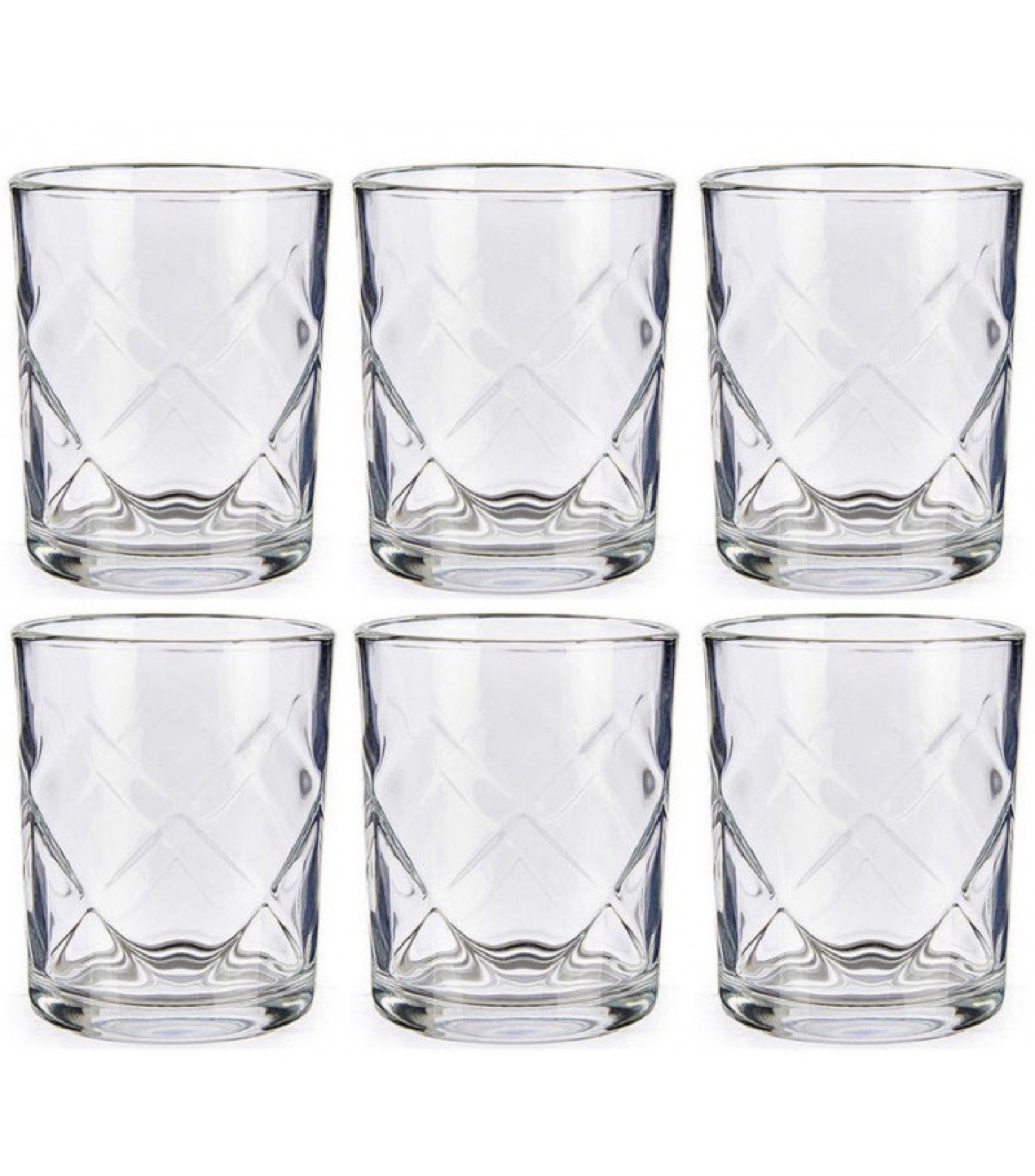 Verres à eau losanges 265ml - Lot de 6 Verres à eau losanges 265ml - Lot de 6
