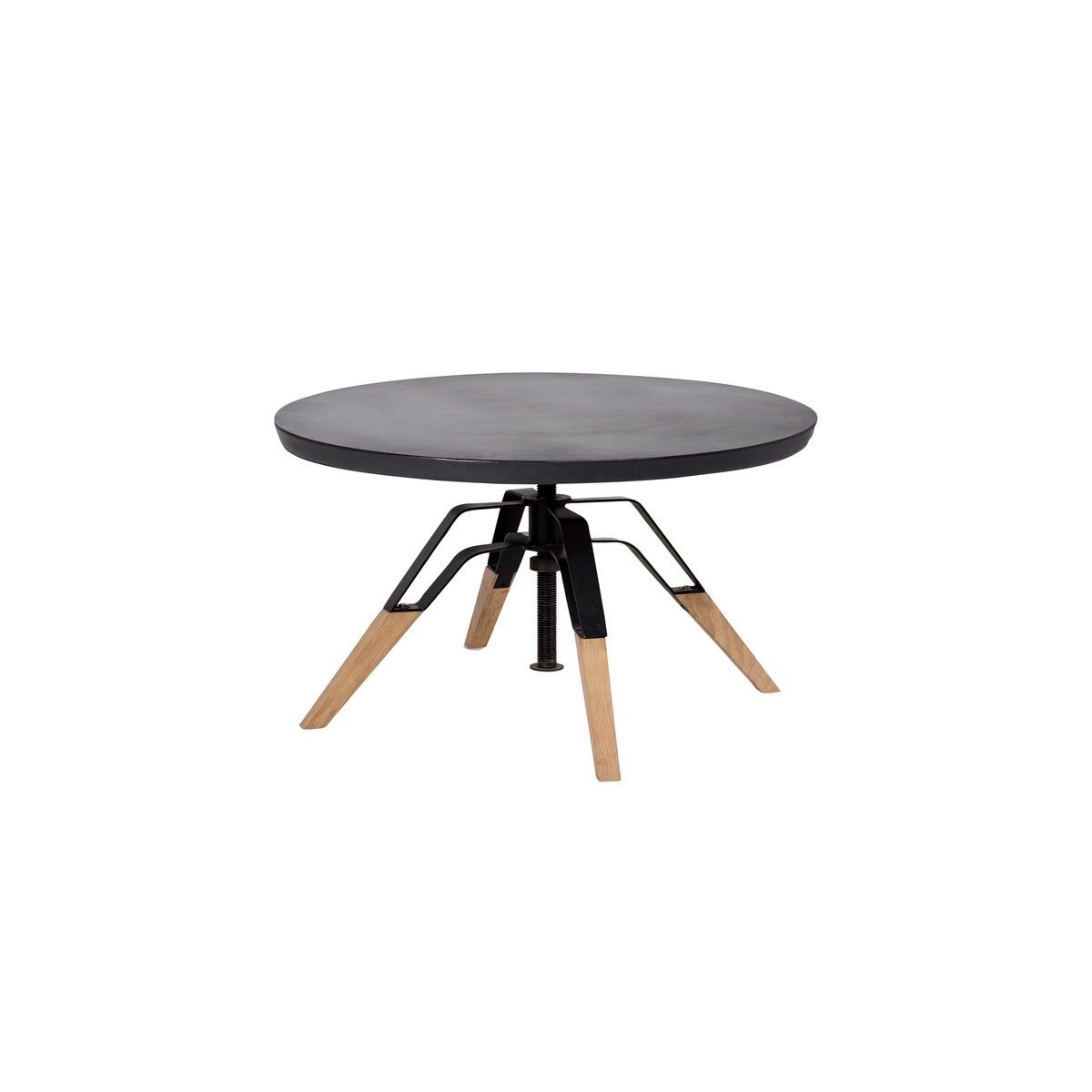 Table d'appoint en béton noir et pied en chêne Table d'appoint en béton noir et pied en chêne