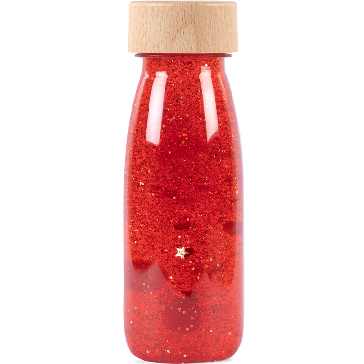 Bouteille sensorielle float magic rouge bébé Bouteille sensorielle float magic rouge bébé