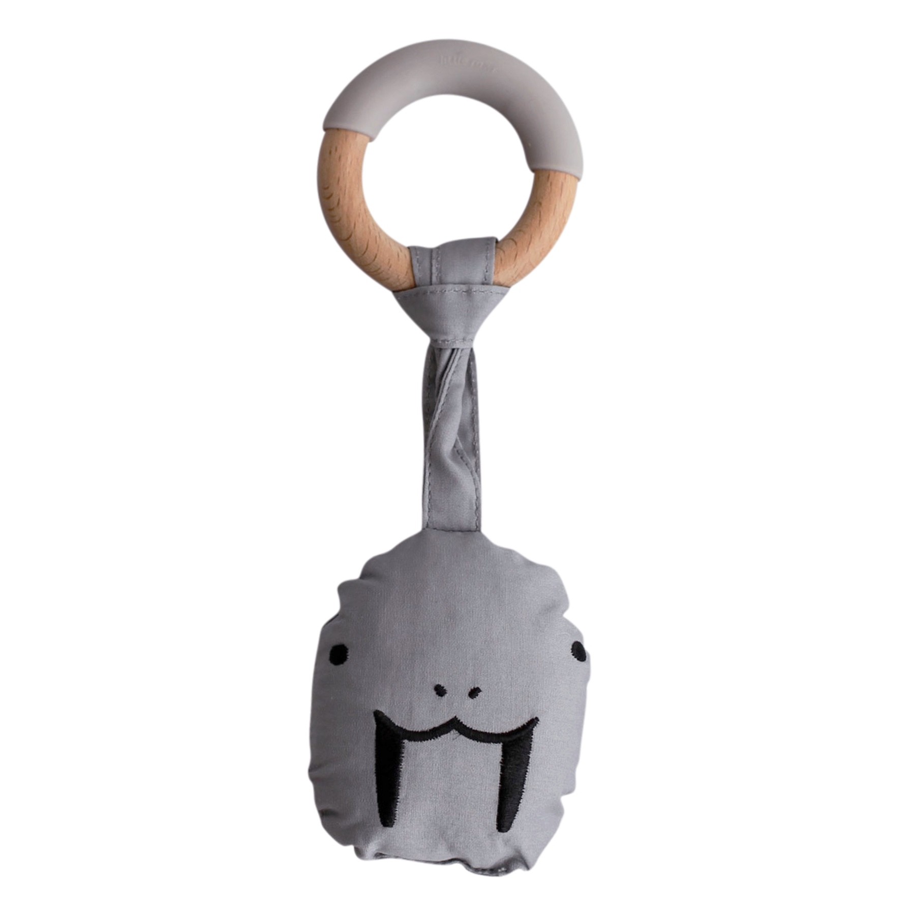 Anneau de dentition avec peluche gris bébé Anneau de dentition avec peluche gris bébé