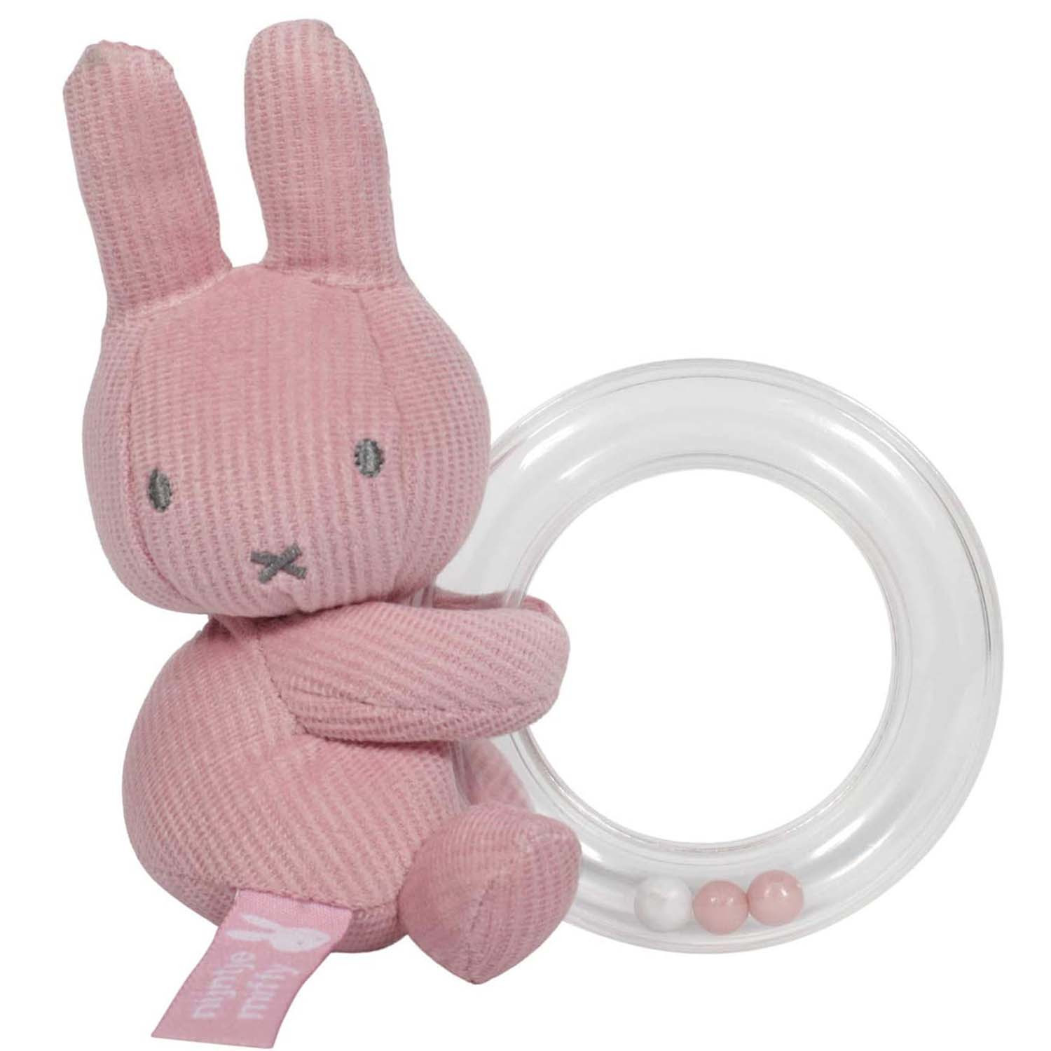 Hochet avec anneau de dentition rose bébé