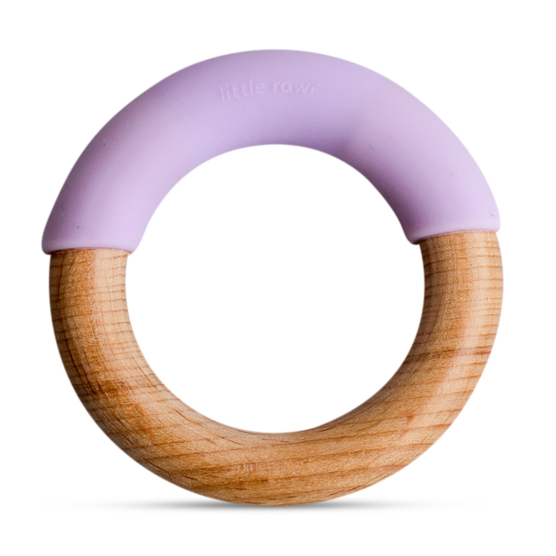 Anneau de dentition en bois et silicone violet bébé Anneau de dentition en bois et silicone violet bébé