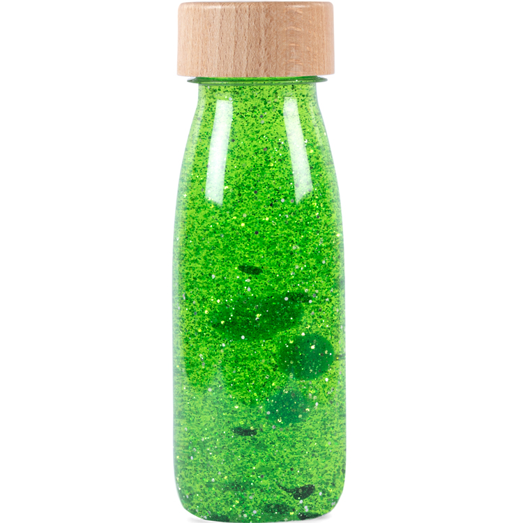 Bouteille sensorielle float magic vert bébé Bouteille sensorielle float magic vert bébé