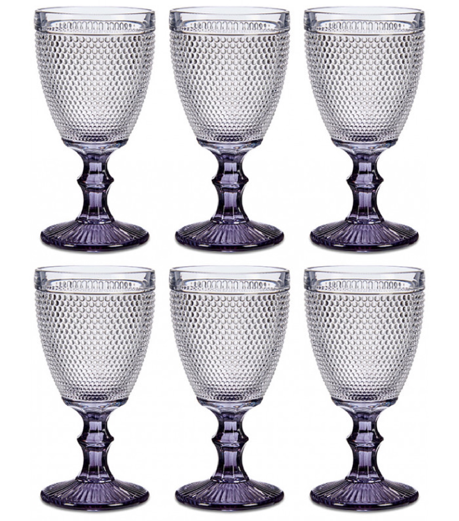 Verres à vin pieds anthracite points 33cl - Lot de 6 Verres à vin pieds anthracite points 33cl - Lot de 6