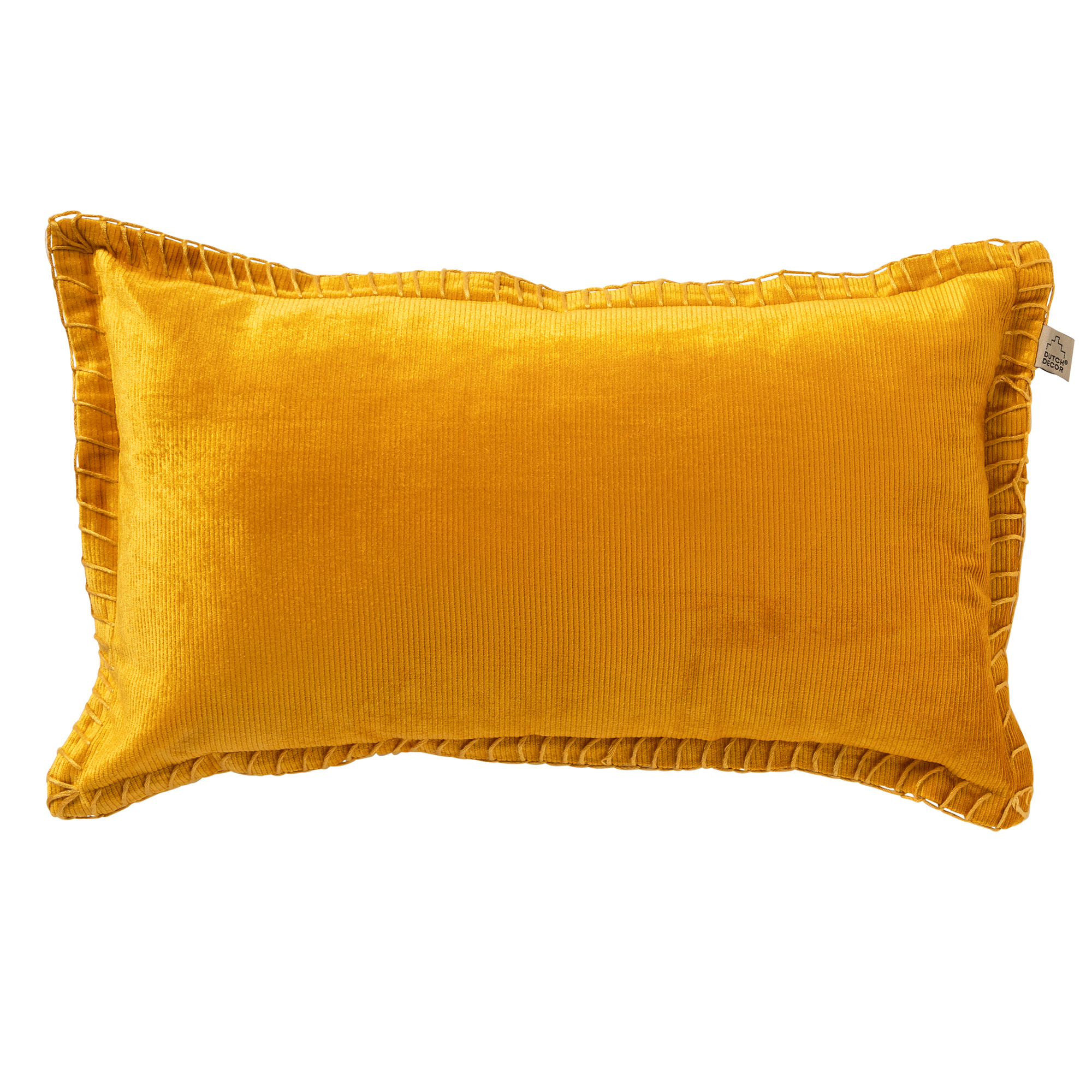 Coussin - jaune en velours 30x50 cm uni