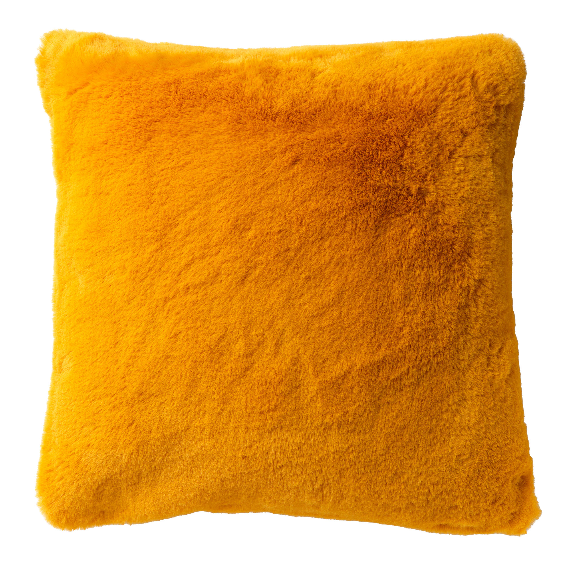 Coussin imitation fourrure Jaune moutarde 60x60 Coussin imitation fourrure Jaune moutarde 60x60