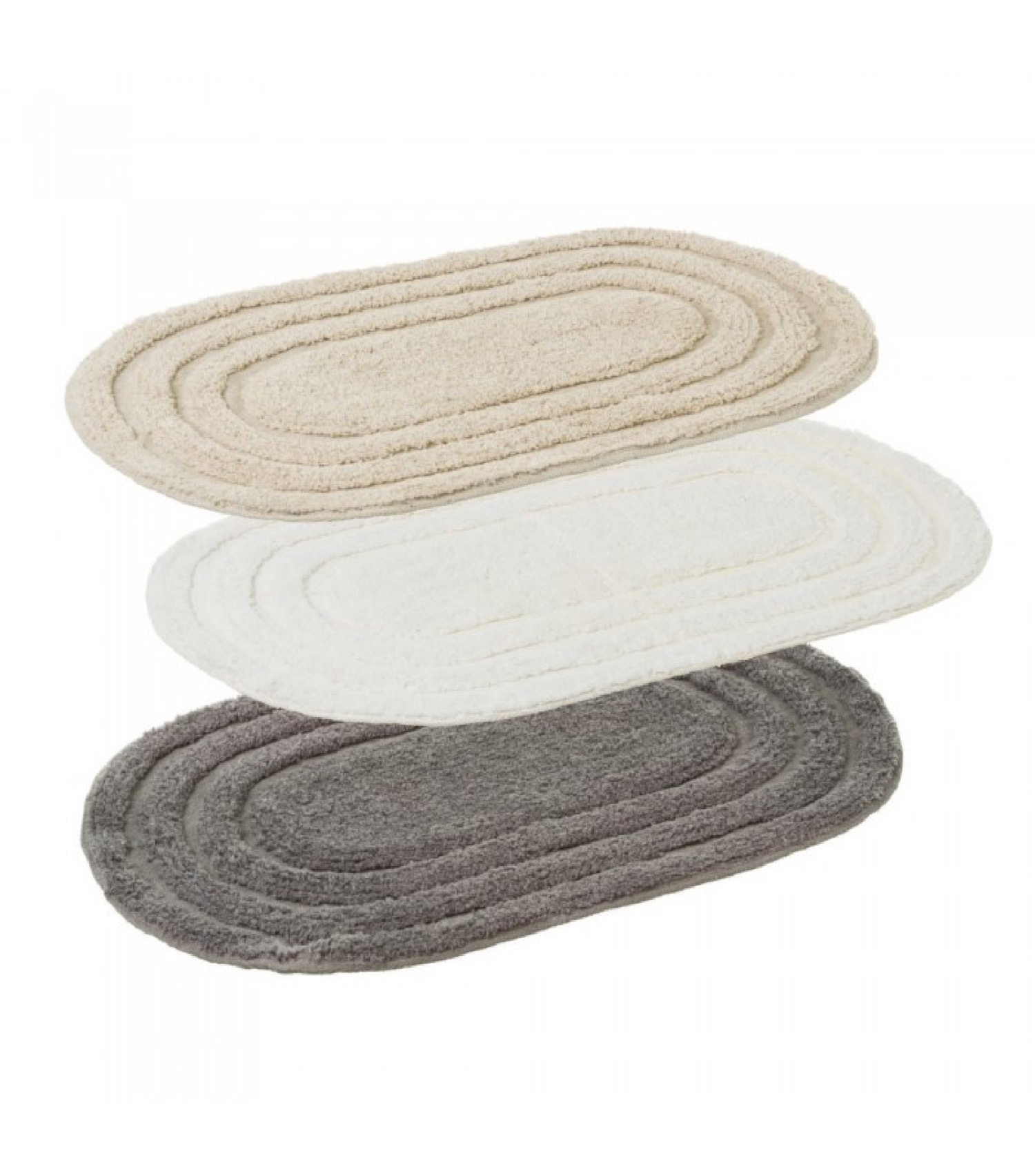 tapis de bain coton ovales l63cm - lot de 3