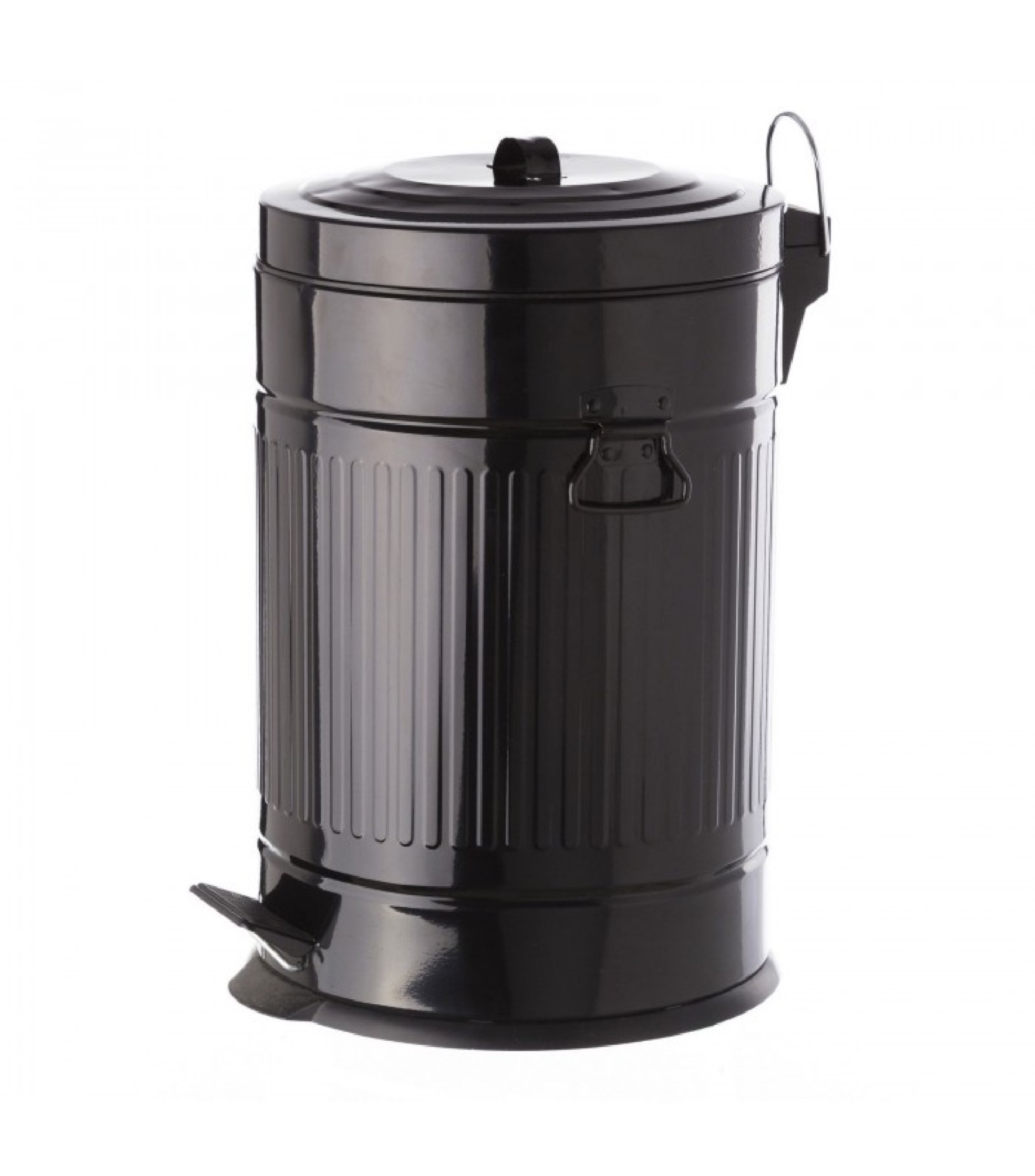Poubelle de cuisine rétro en métal noir 20L Poubelle de cuisine rétro en métal noir 20L