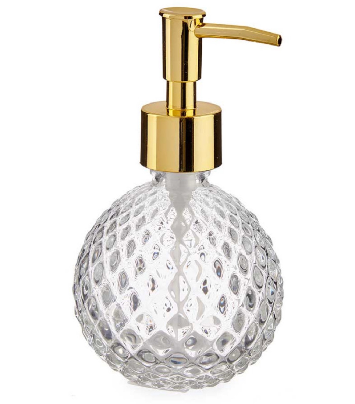 Distributeur de savon en verre et ABS doré 200ml Distributeur de savon en verre et ABS doré 200ml
