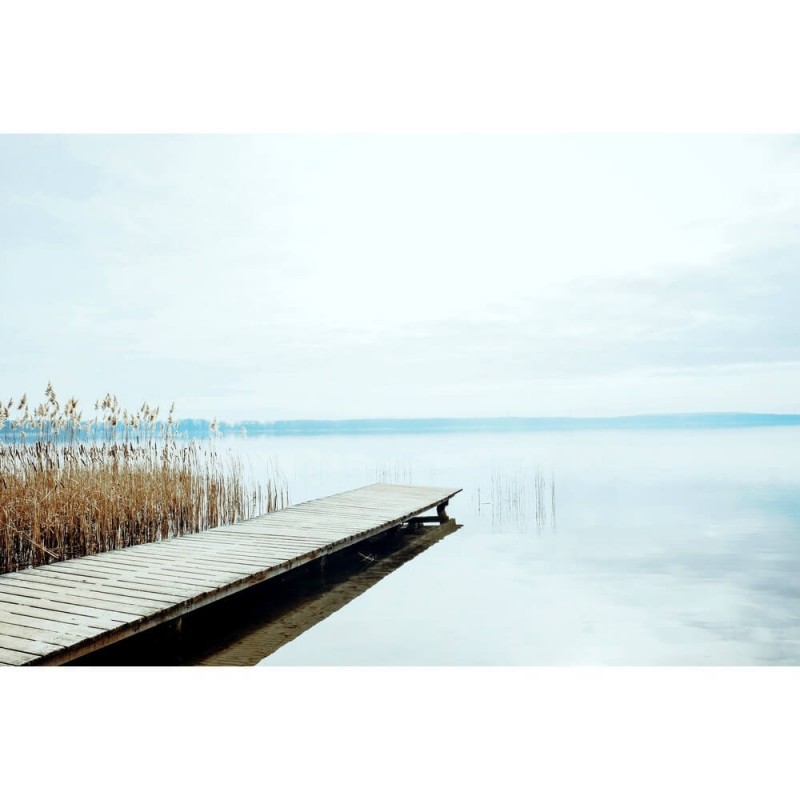 Tableau sur toile ponton et roseaux du lac 65x97cm Tableau sur toile ponton et roseaux du lac 65x97cm