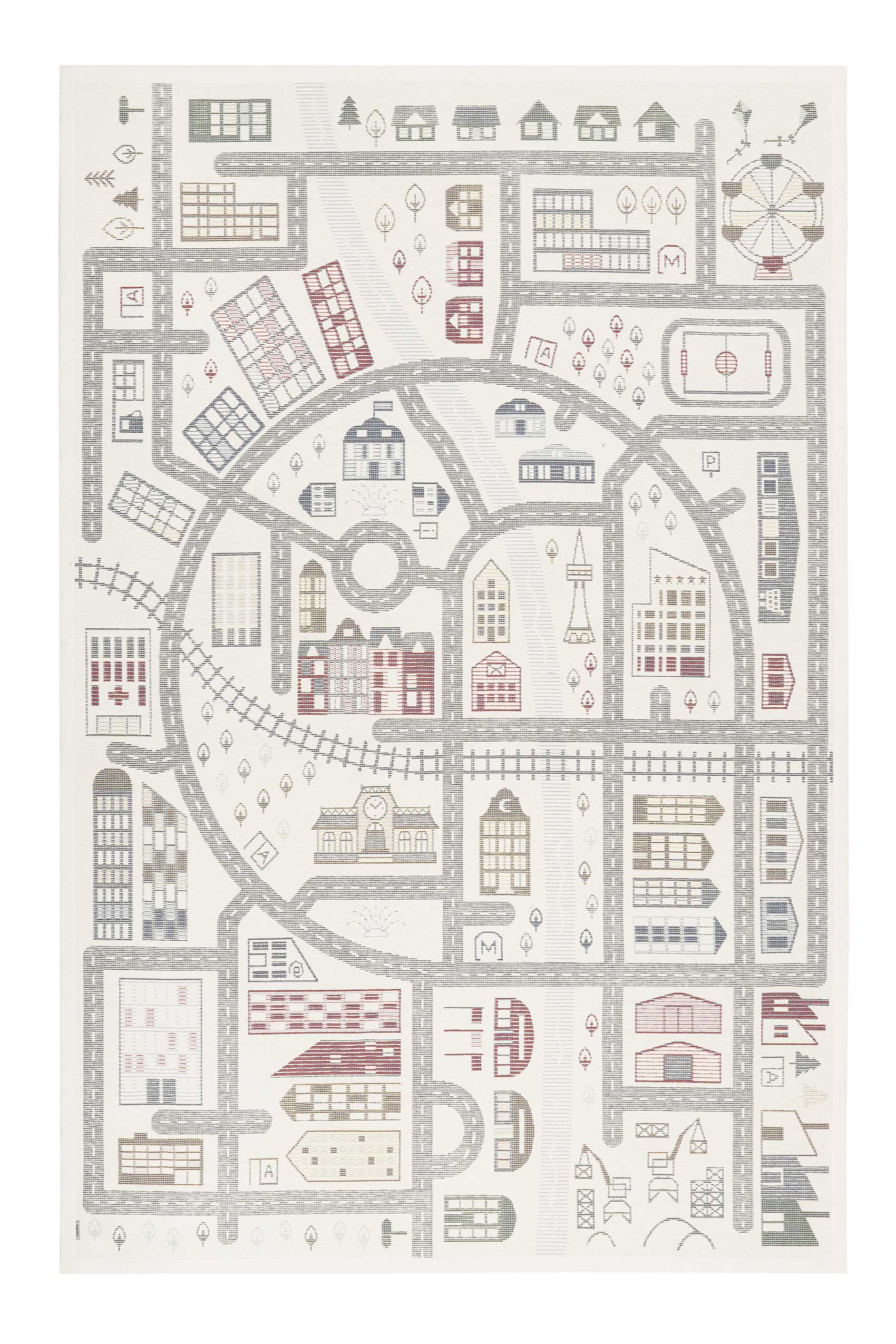 Tapis enfant plat réversible motif forêt ou ville 140x200 Tapis enfant plat réversible motif forêt ou ville 140x200