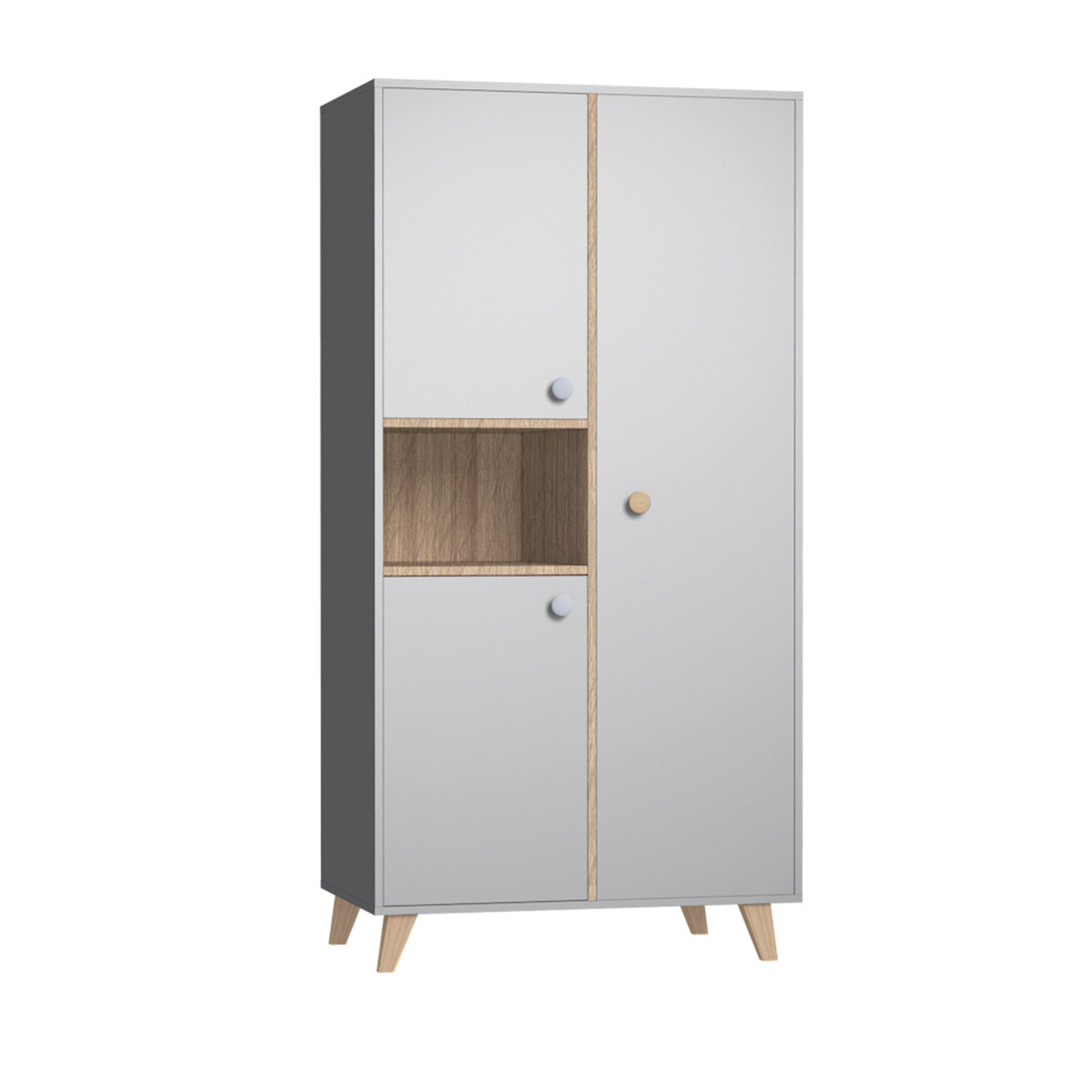 Armoire bébé Panneaux de bois Gris, bois Armoire bébé Panneaux de bois Gris, bois