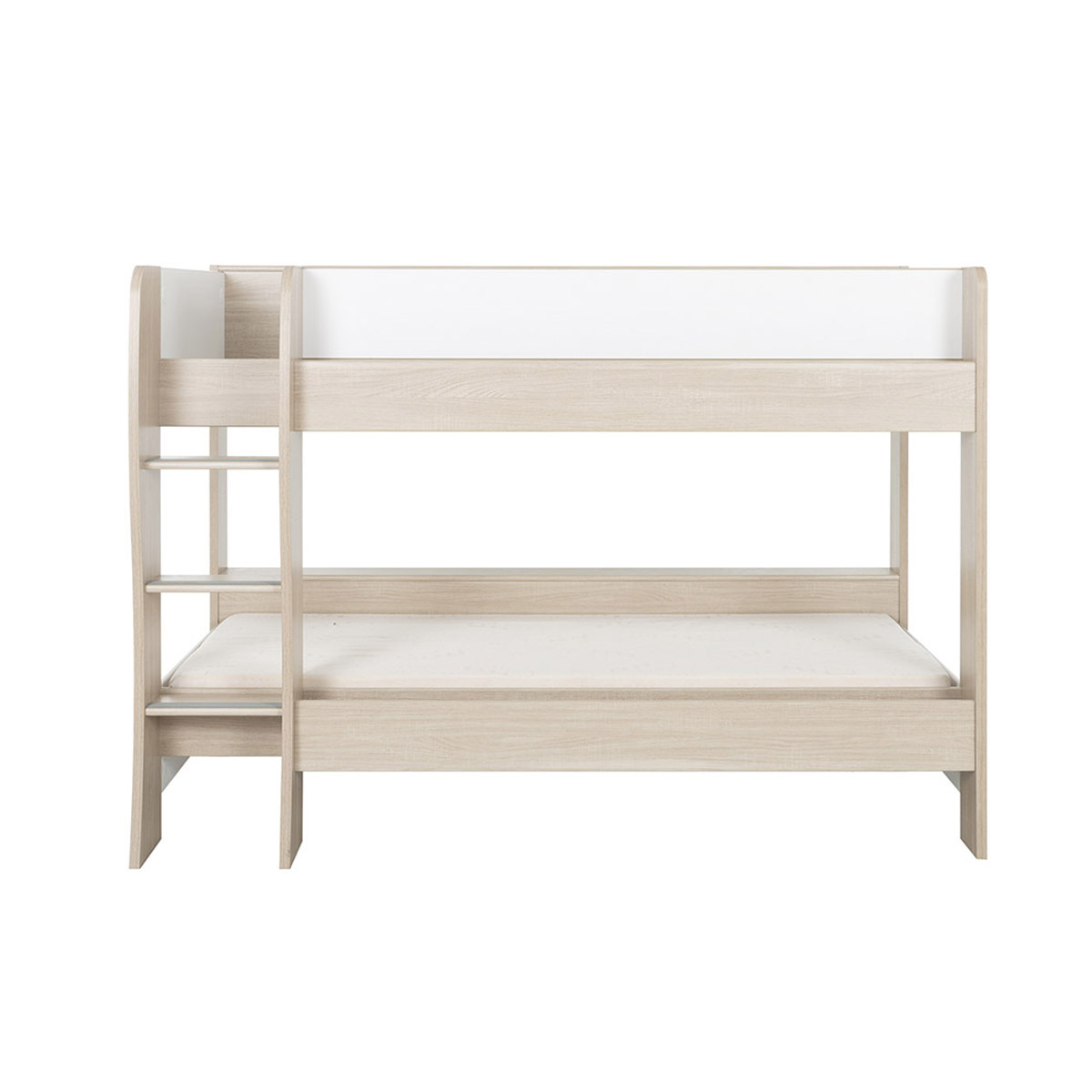 Lit superposé, 2 matelas Panneaux de bois 90x200 Blanc, bois