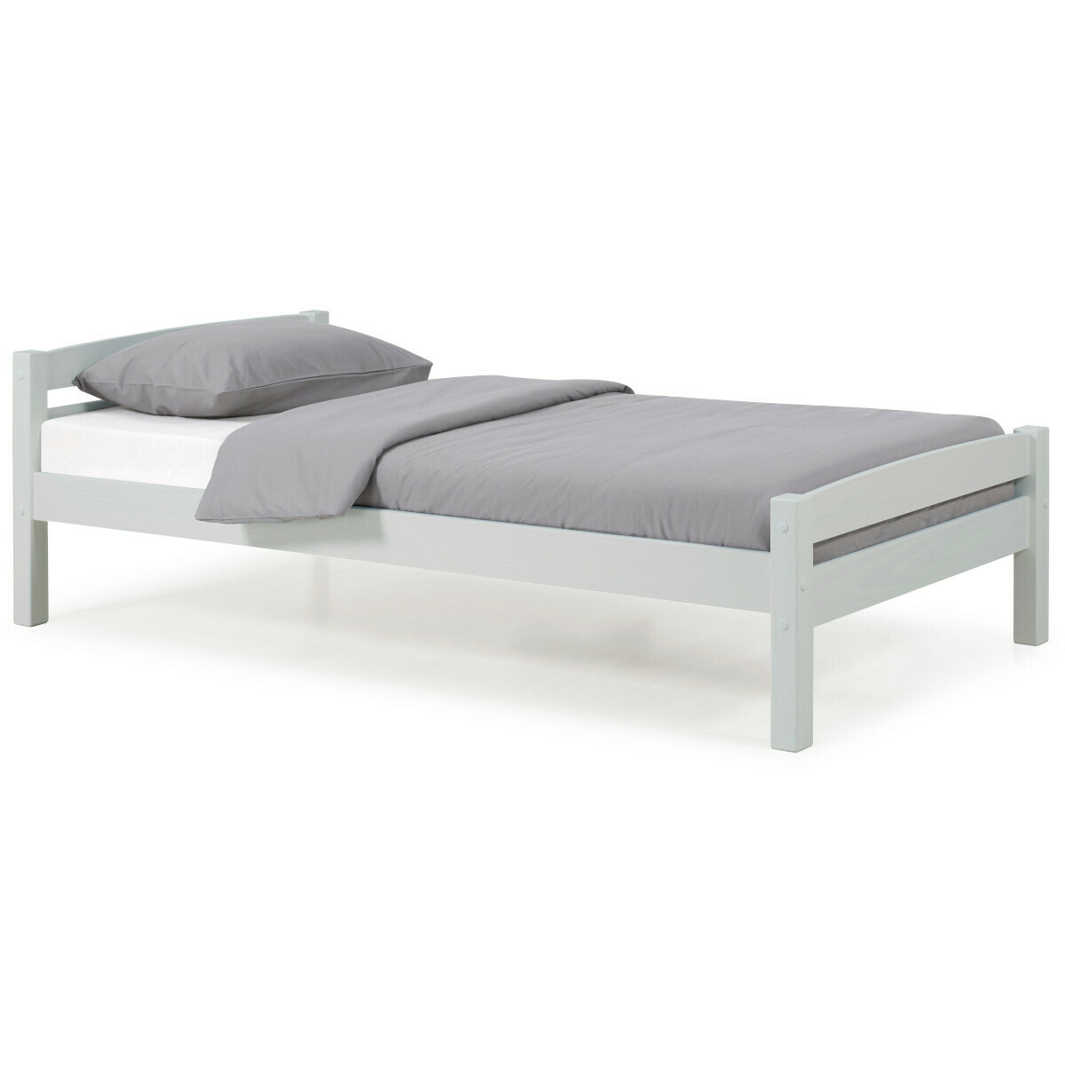Lit Bois massif 90x190 Gris