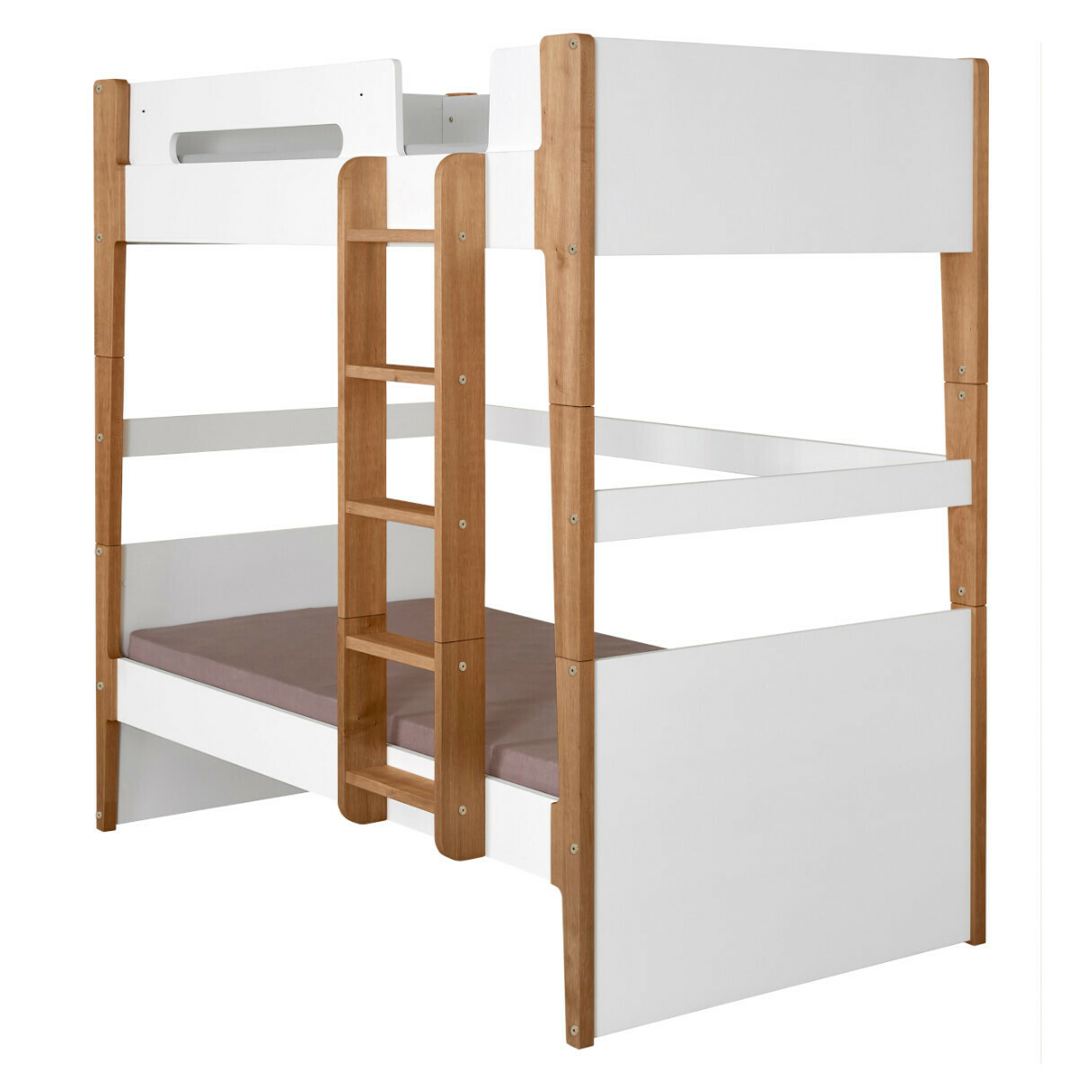 Lit superposé modulable Bois massif, MDF 90x190 Blanc, bois