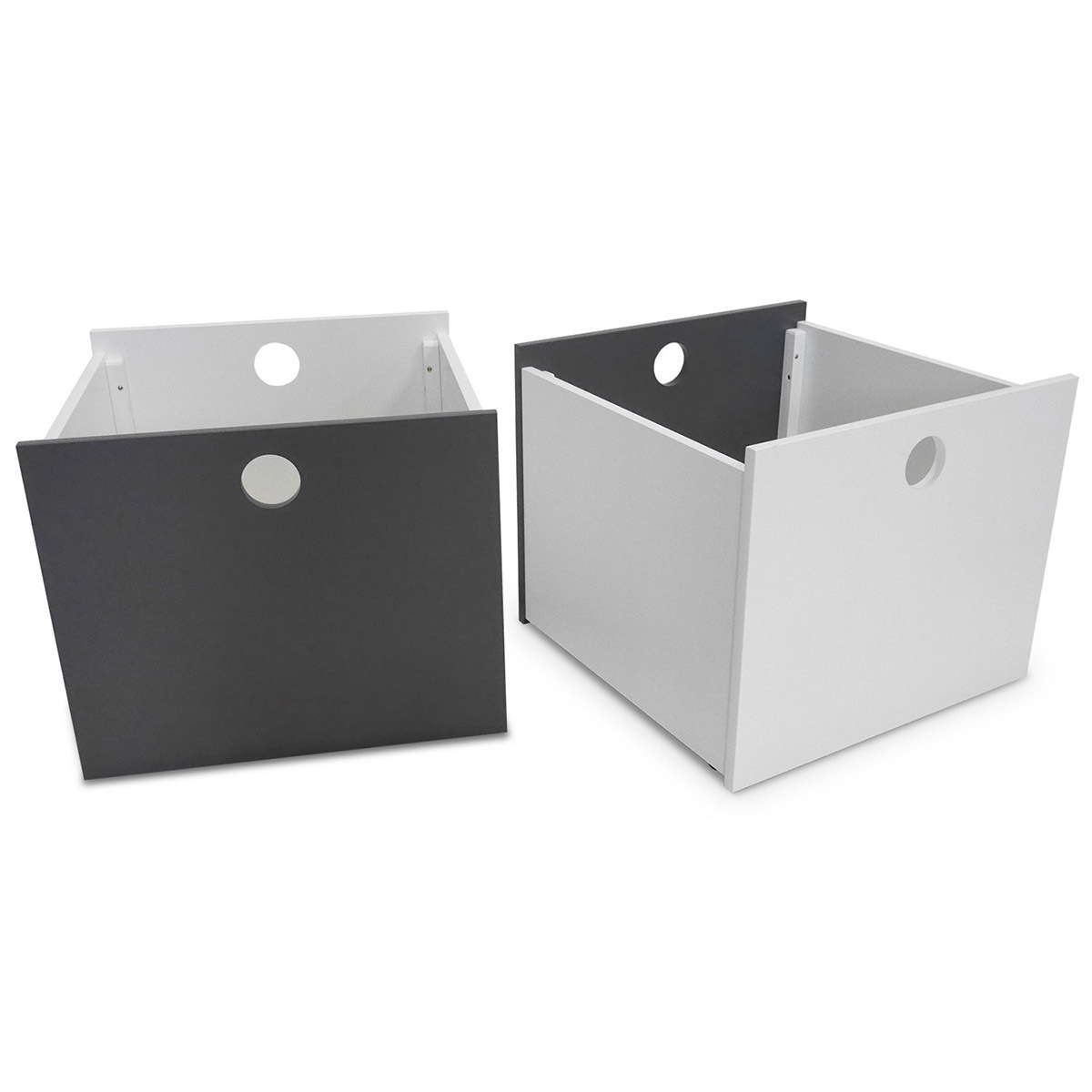 Set de 2 cubes de rangement à roulettes Panneaux de bois Blanc Set de 2 cubes de rangement à roulettes Panneaux de bois Blanc