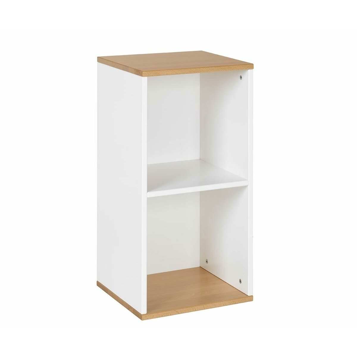 Meuble de rangement 2 cases Bois massif, MDF Blanc, bois Meuble de rangement 2 cases Bois massif, MDF Blanc, bois