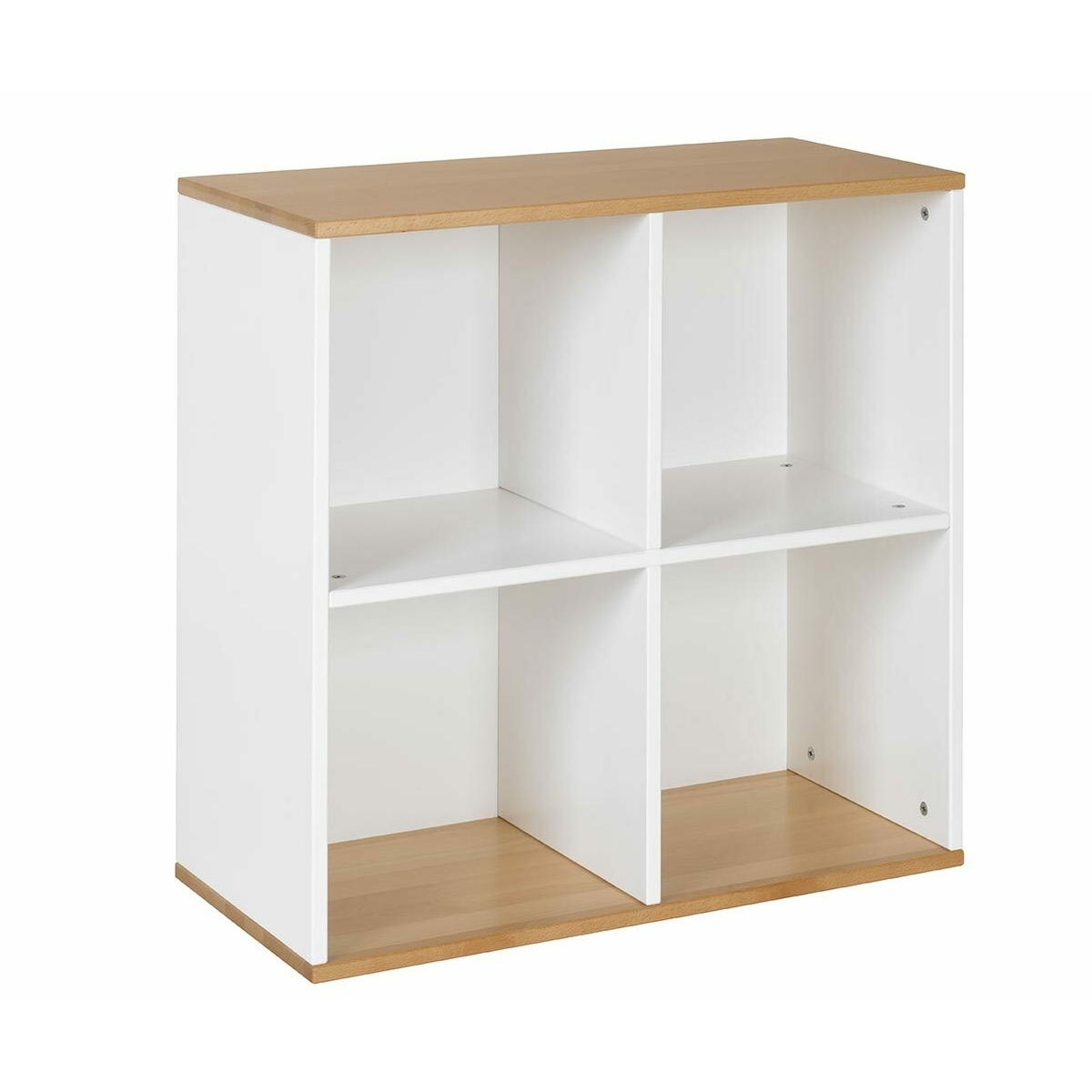 Meuble de rangement 4 cases Bois massif, MDF Blanc, bois Meuble de rangement 4 cases Bois massif, MDF Blanc, bois