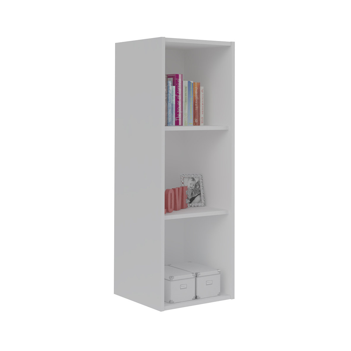 Casier de rangement 3 cases Panneaux de bois Blanc Casier de rangement 3 cases Panneaux de bois Blanc
