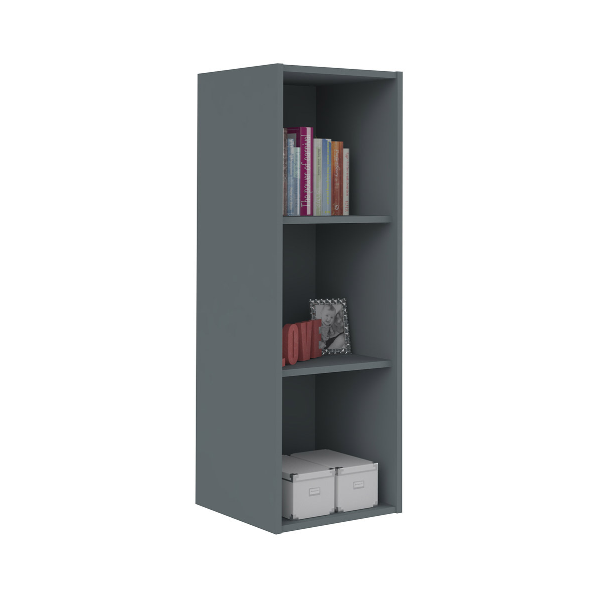 Casier de rangement 3 cases Panneaux de bois Gris Casier de rangement 3 cases Panneaux de bois Gris