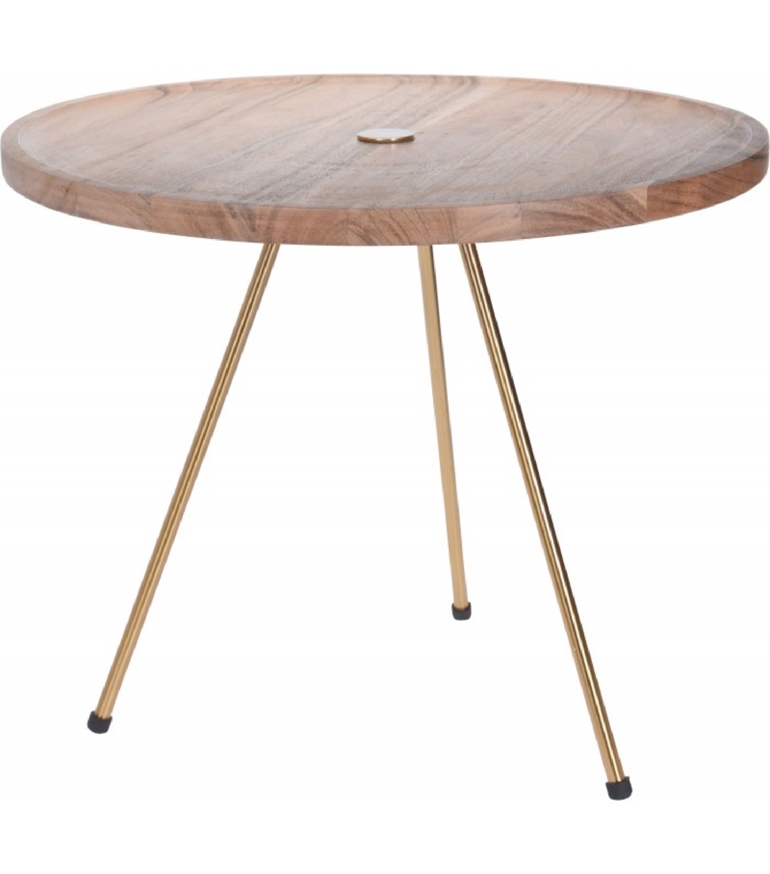 Table d'appoint bout de canapé en bois et métal doré