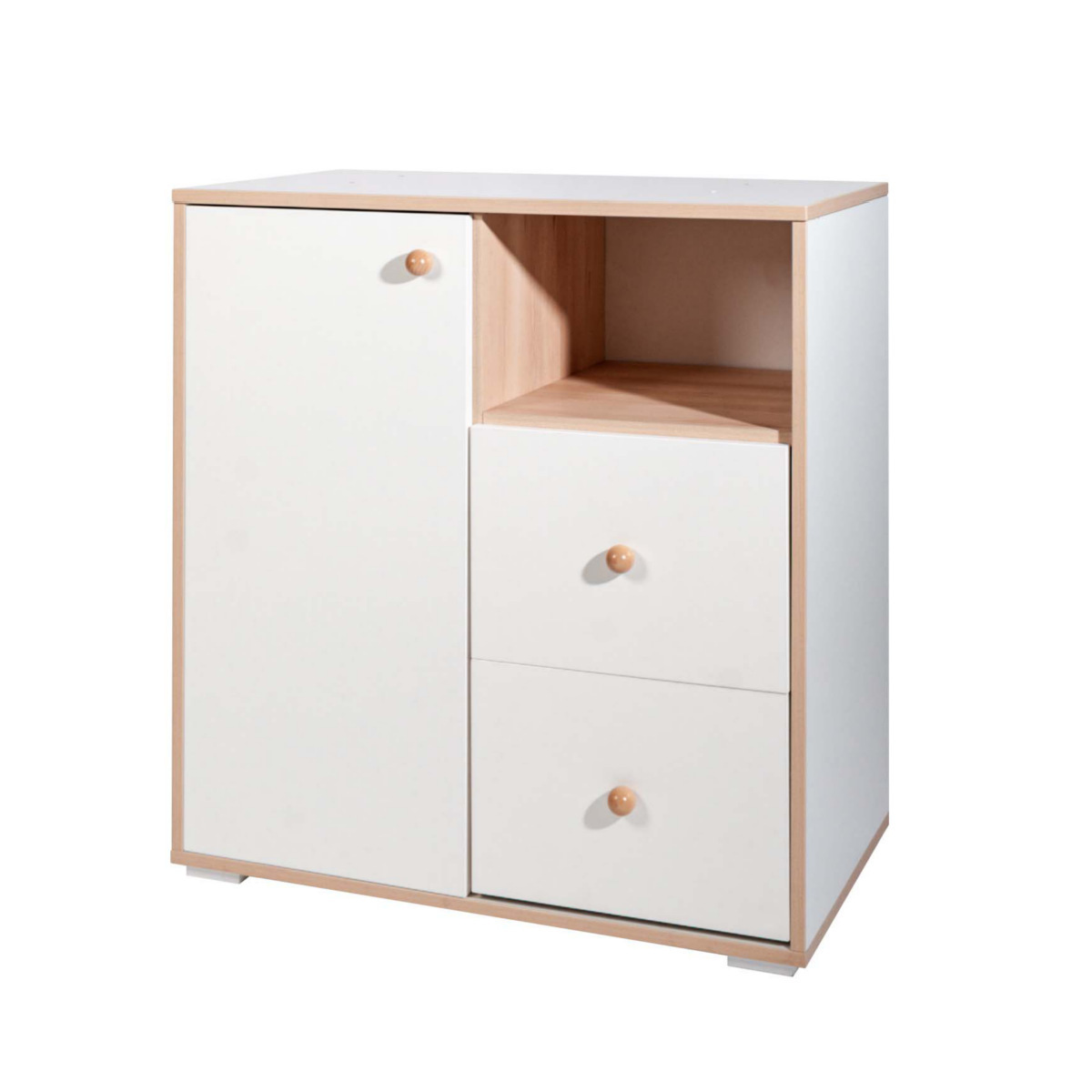 Commode Panneaux de bois Blanc, bois Commode Panneaux de bois Blanc, bois