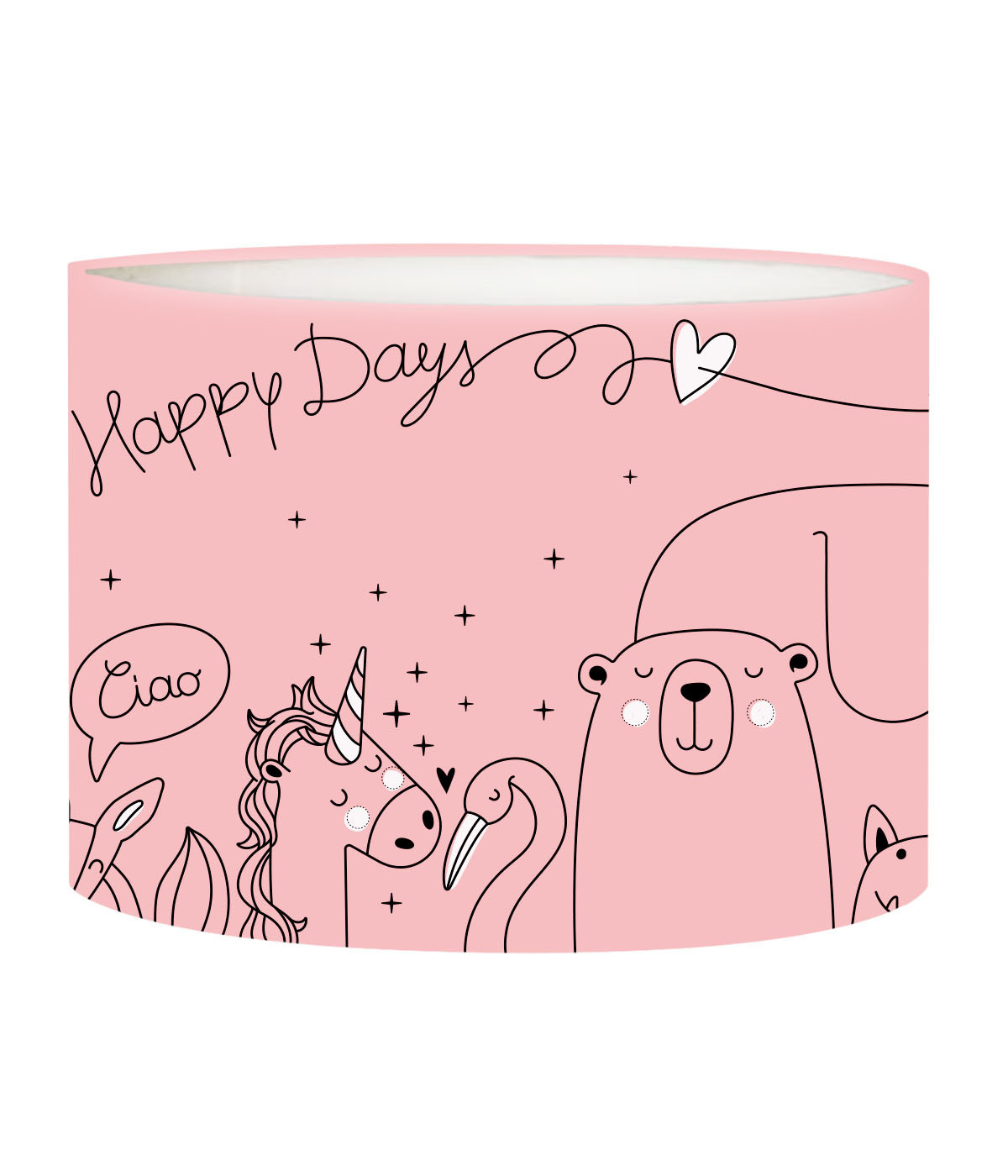 Abat-jour chevet Happydays Rose Doux T 25 x H 20 Abat-jour chevet Happydays Rose Doux T 25 x H 20