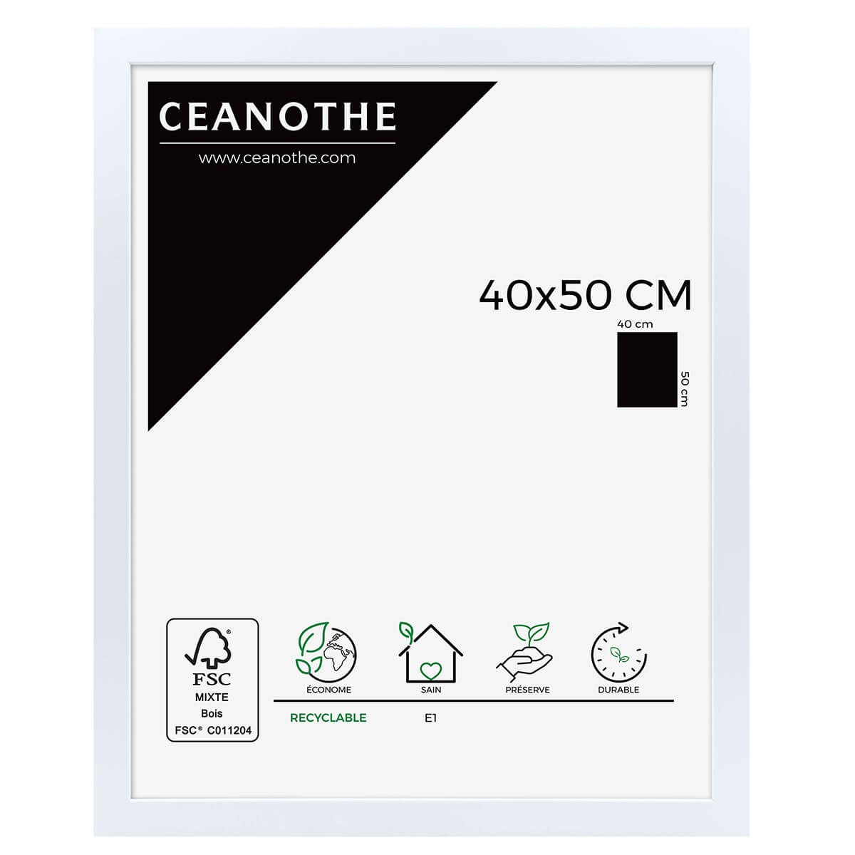 Cadre photo blanc 40x50 cm Bois reconstitué Cadre photo blanc 40x50 cm Bois reconstitué