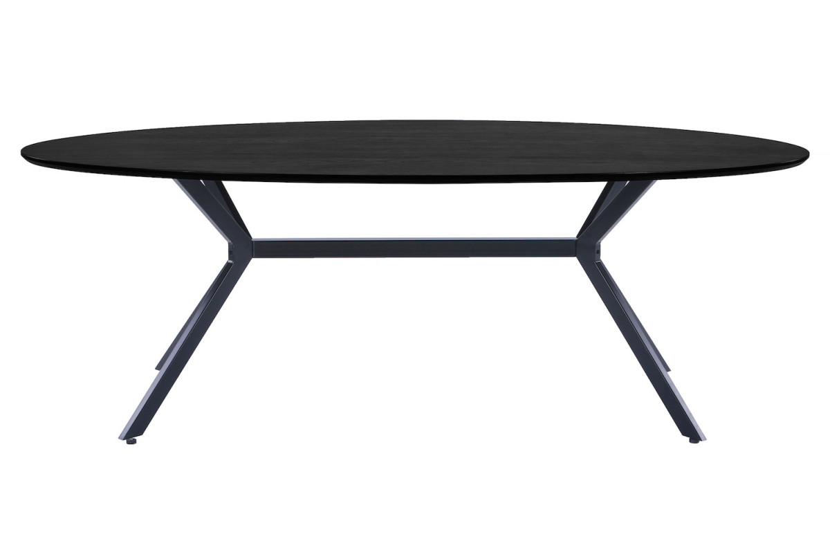 Table à manger en bois et métal 220x100cm noir Table à manger en bois et métal 220x100cm noir