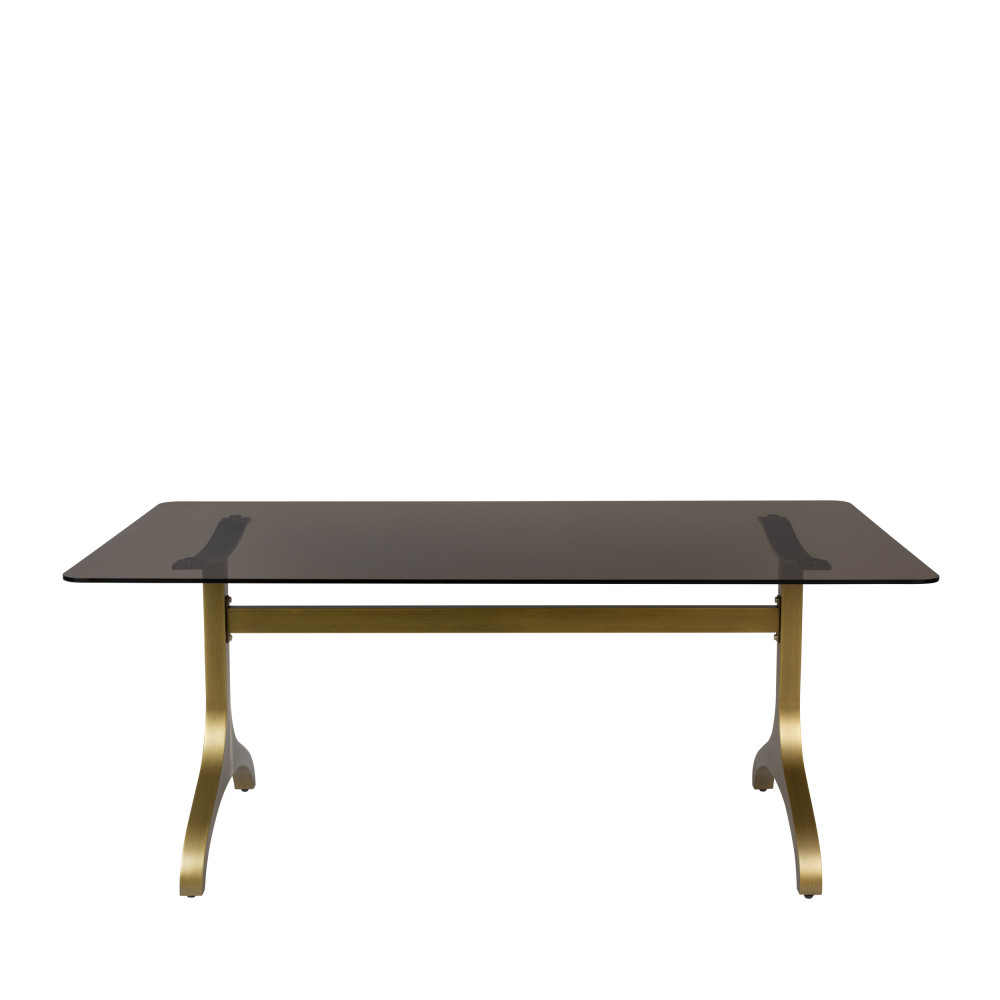 Table à manger en métal et verre trempé 180x90cm noir et or Table à manger en métal et verre trempé 180x90cm noir et or