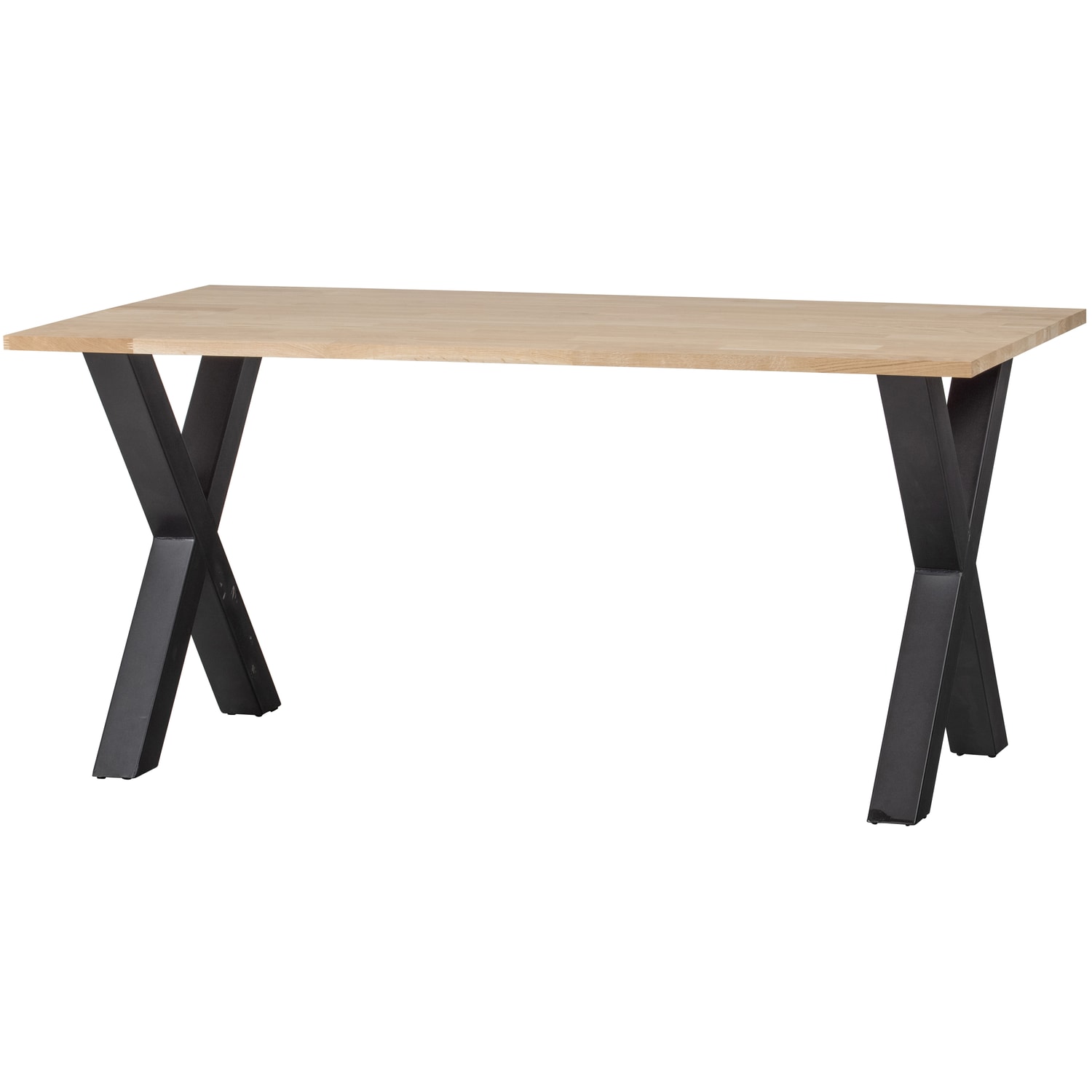 Table à manger en bois piétement en X 160x90 cm naturel Table à manger en bois piétement en X 160x90 cm naturel