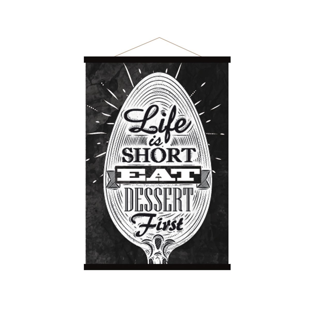 Affiche Kakemono Citation Gourmand 40x60 en Toile Noir Affiche Kakemono Citation Gourmand 40x60 en Toile Noir