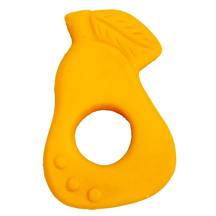 Anneau de dentition poire en caoutchouc naturel Jaune Anneau de dentition poire en caoutchouc naturel Jaune