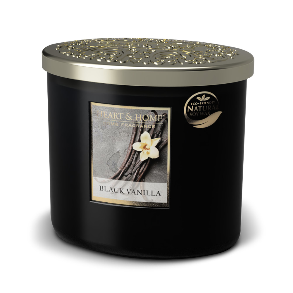 Bougie deux mèches vanille noire Bougie deux mèches vanille noire