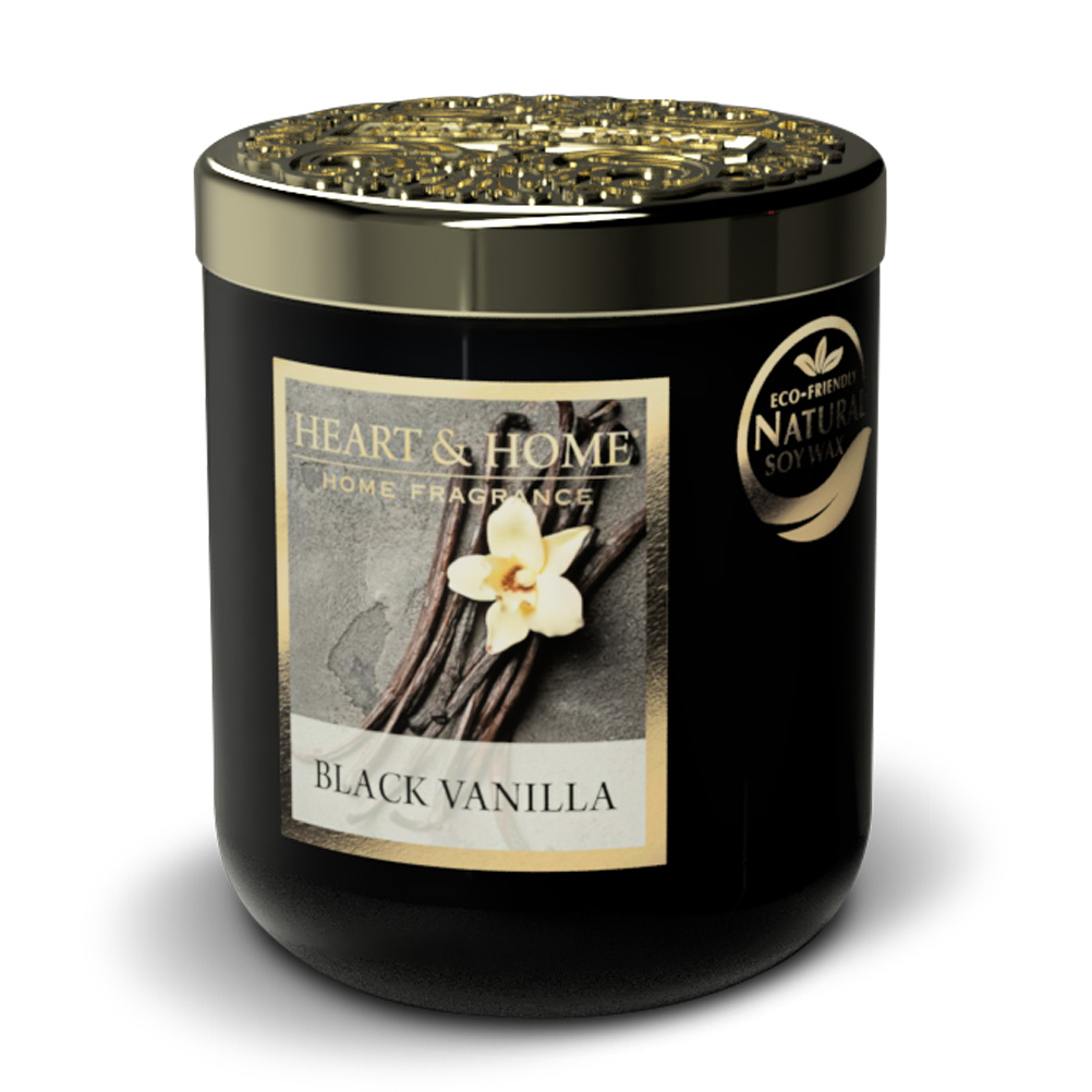 Bougie à la cire de soja vanille noire 30h Bougie à la cire de soja vanille noire 30h