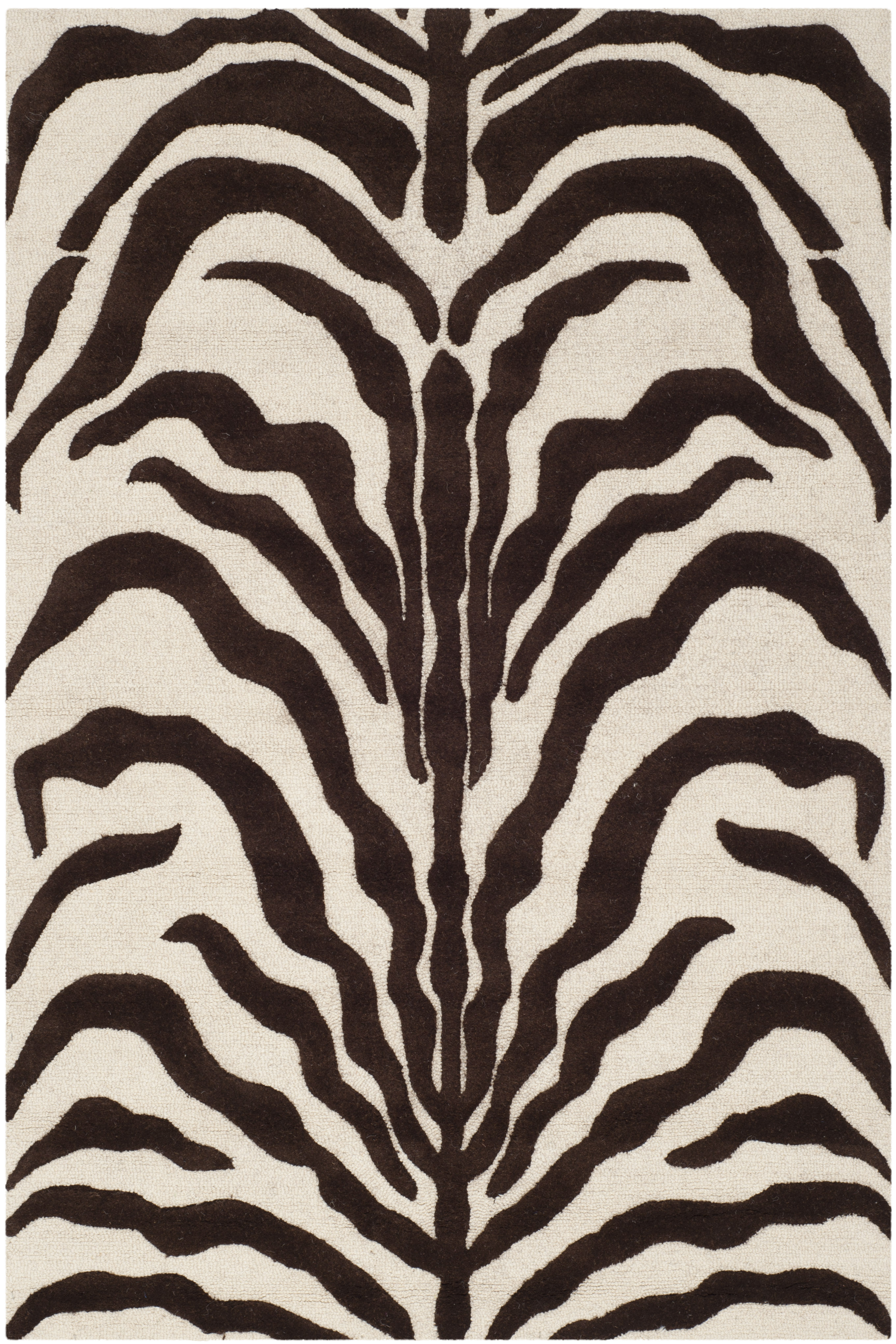 Tapis de salon interieur en  ivoire & marron, 122 x 183 cm