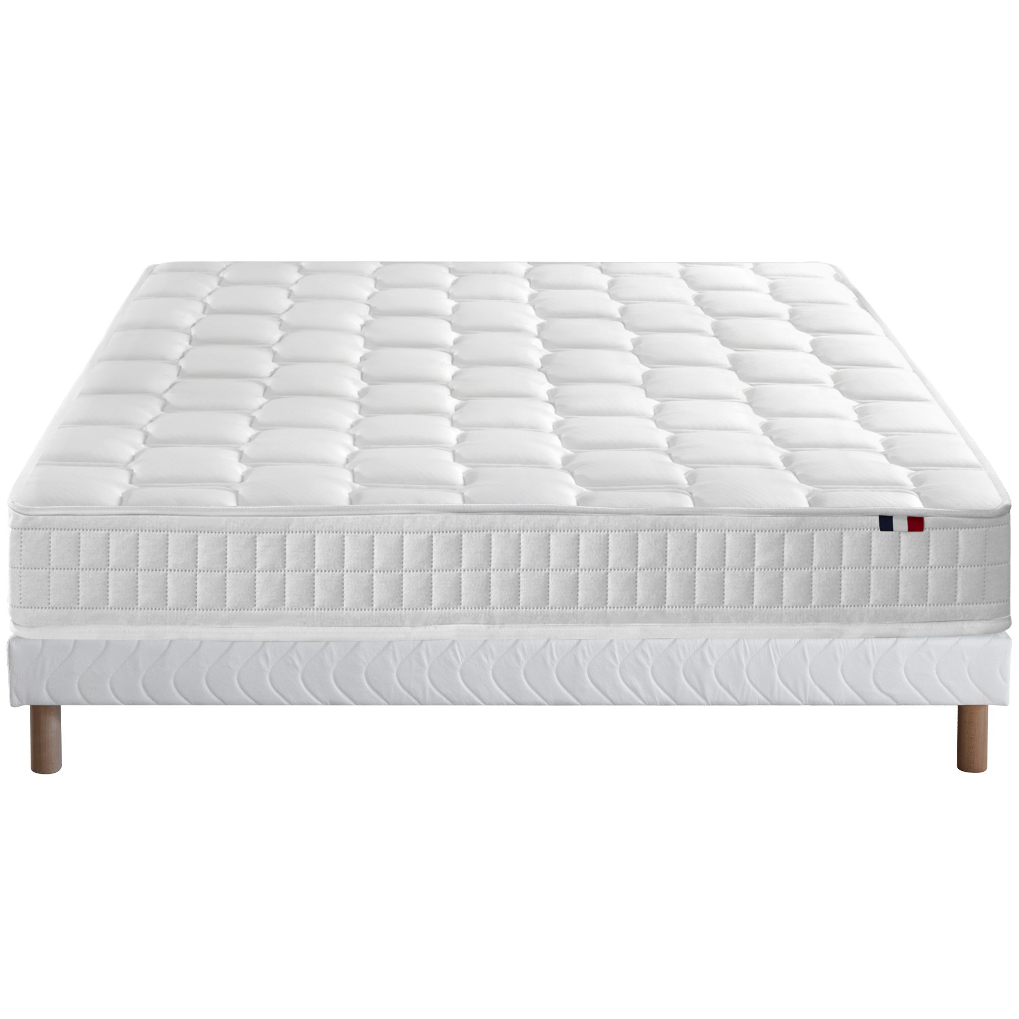 Ensemble matelas ressort mémoire forme sommier blanc 140x190 Ensemble matelas ressort mémoire forme sommier blanc 140x190